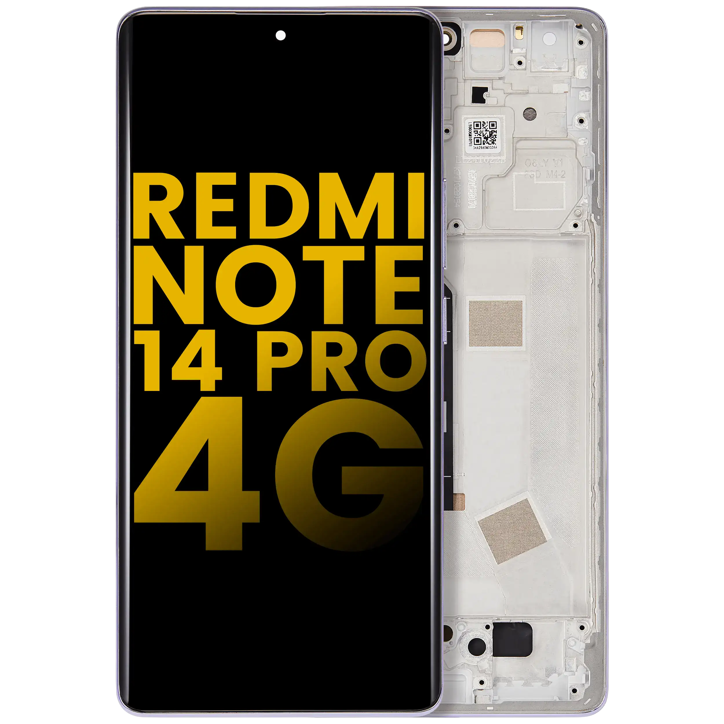 OLED Display with Frame for Xiaomi Redmi Note 14 Pro 4G (Refurbished) (Aurora Purple)