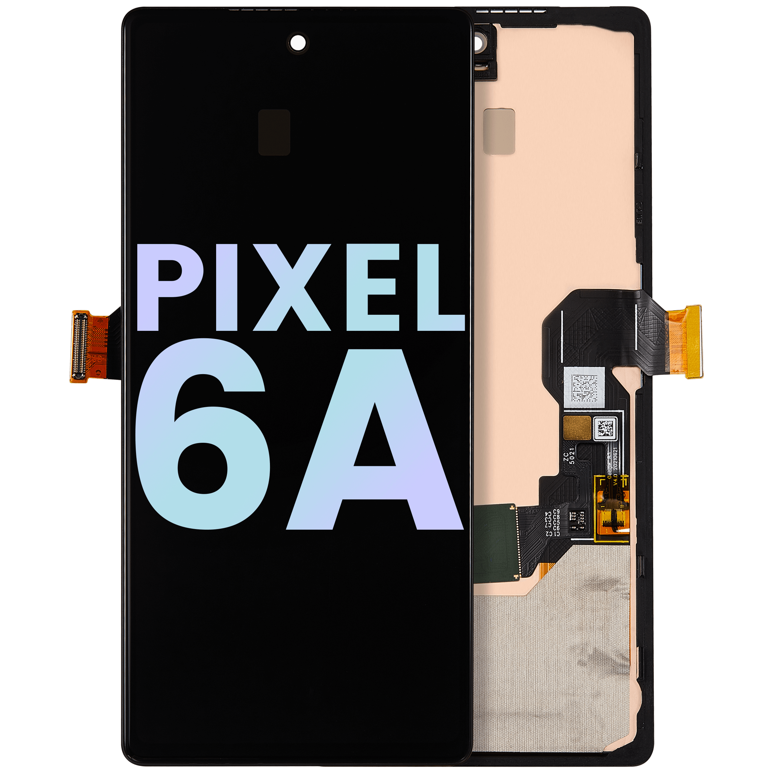 OLED-Display m. Rahmen & FP-Sensor f. Google Pixel 6A (OEM, alle Farben)