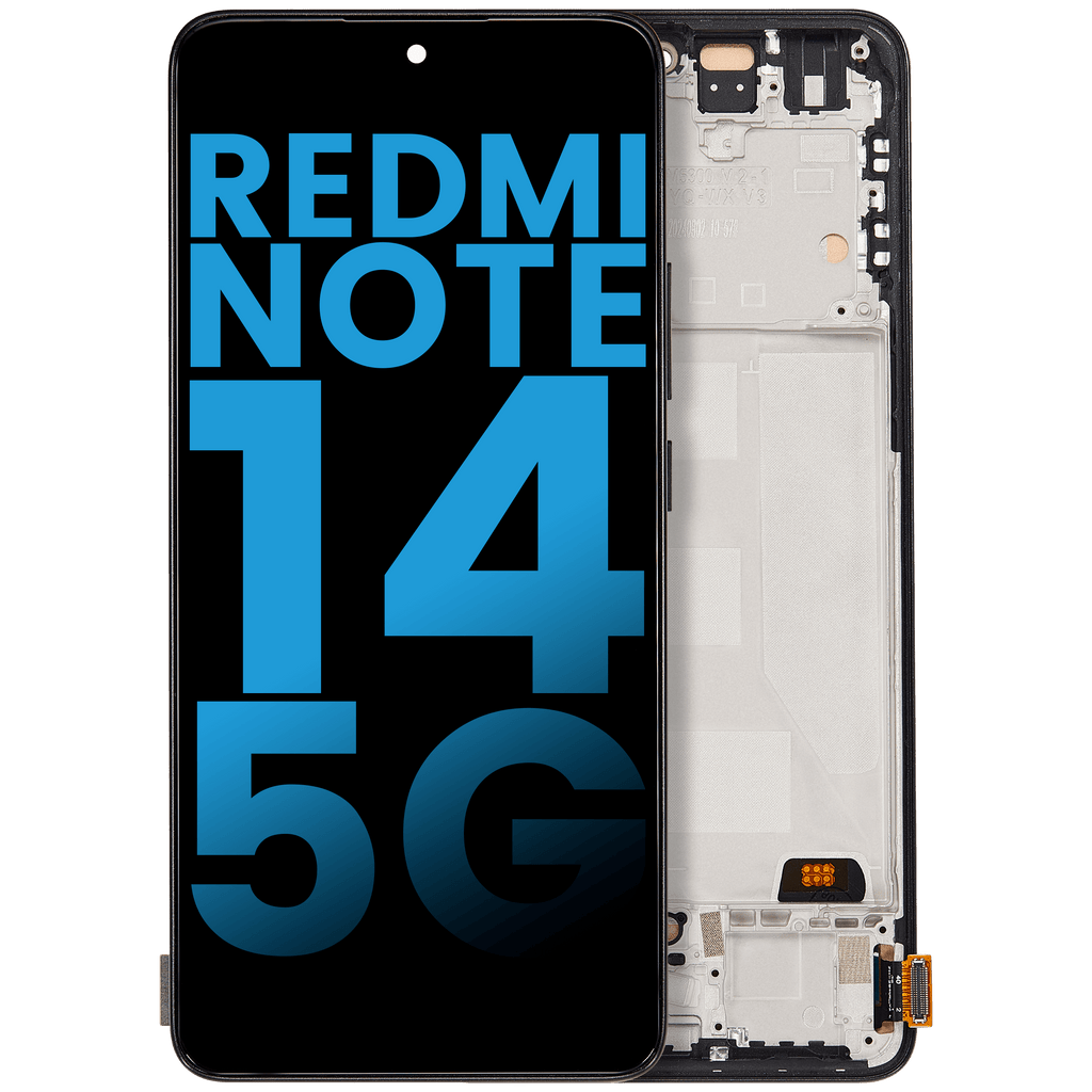 LCD-Display mit Rahmen für Xiaomi Redmi Note 14 5G (Aftermarket-Incell, Schwarz)
