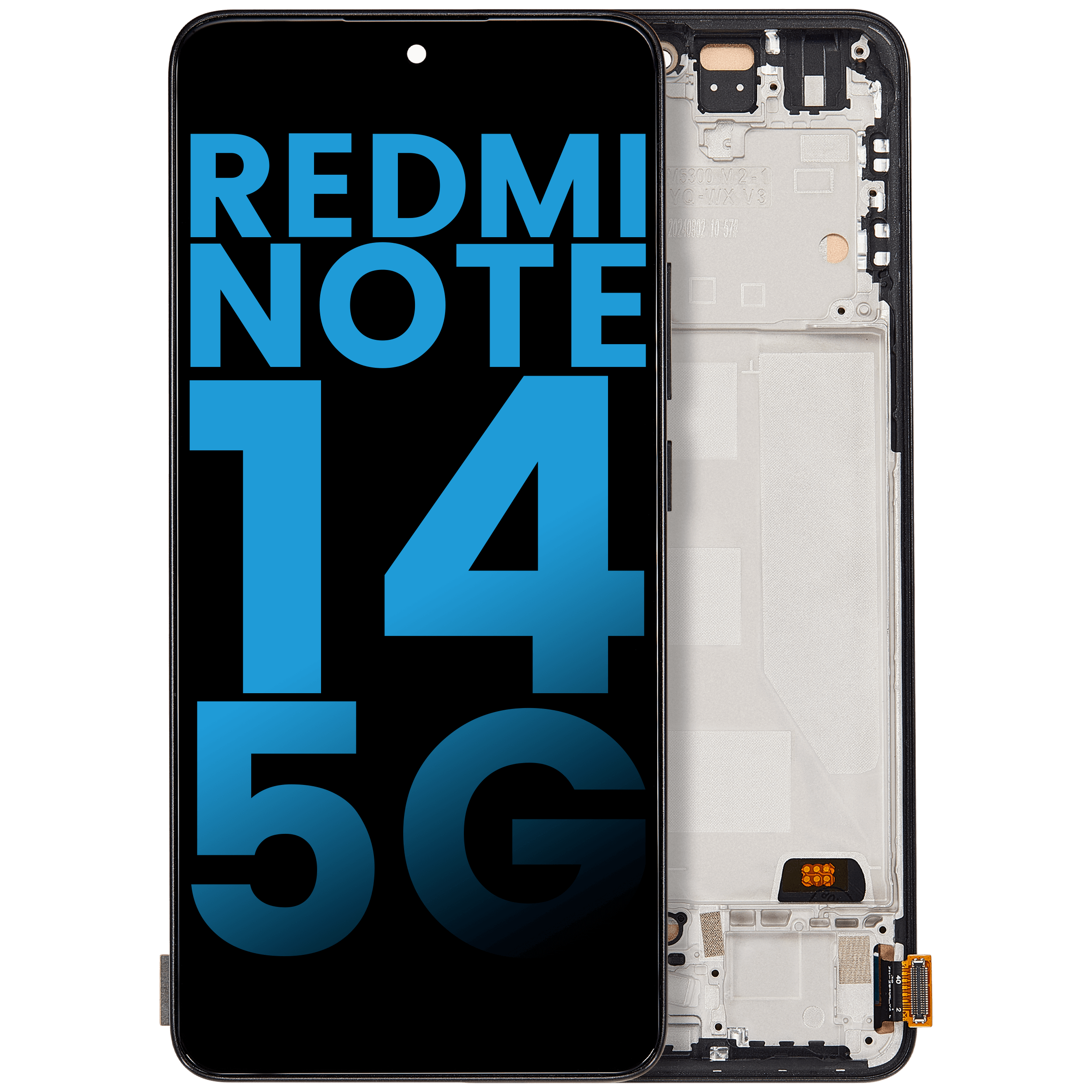 LCD-Display mit Rahmen für Xiaomi Redmi Note 14 5G (Aftermarket-Incell, Schwarz)