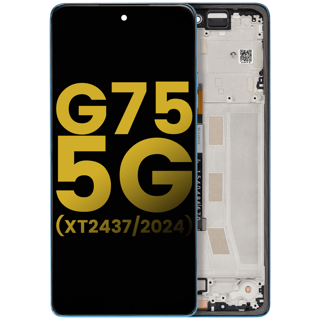 LCD-Display mit Rahmen für Motorola Moto G75 5G (Refurbished) (Aqua Blue)