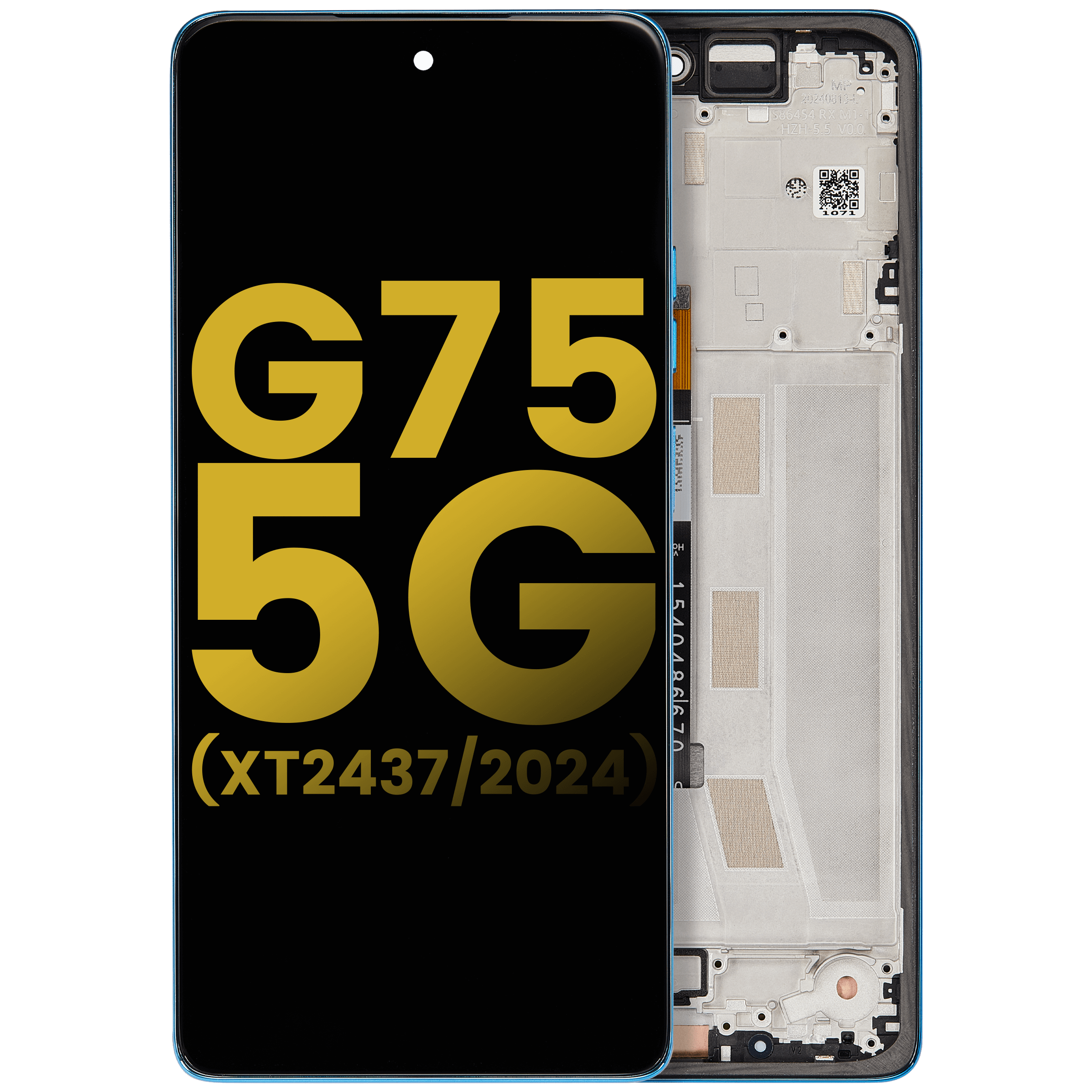 LCD-Display mit Rahmen für Motorola Moto G75 5G (Refurbished) (Aqua Blue)