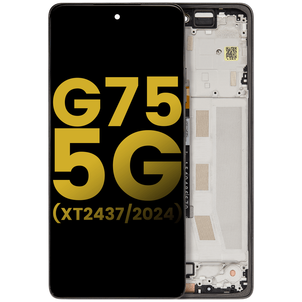 LCD Display with Frame for Motorola Moto G75 5G (XT2437 / 2024) (Refurbished) (Charcoal Gray)