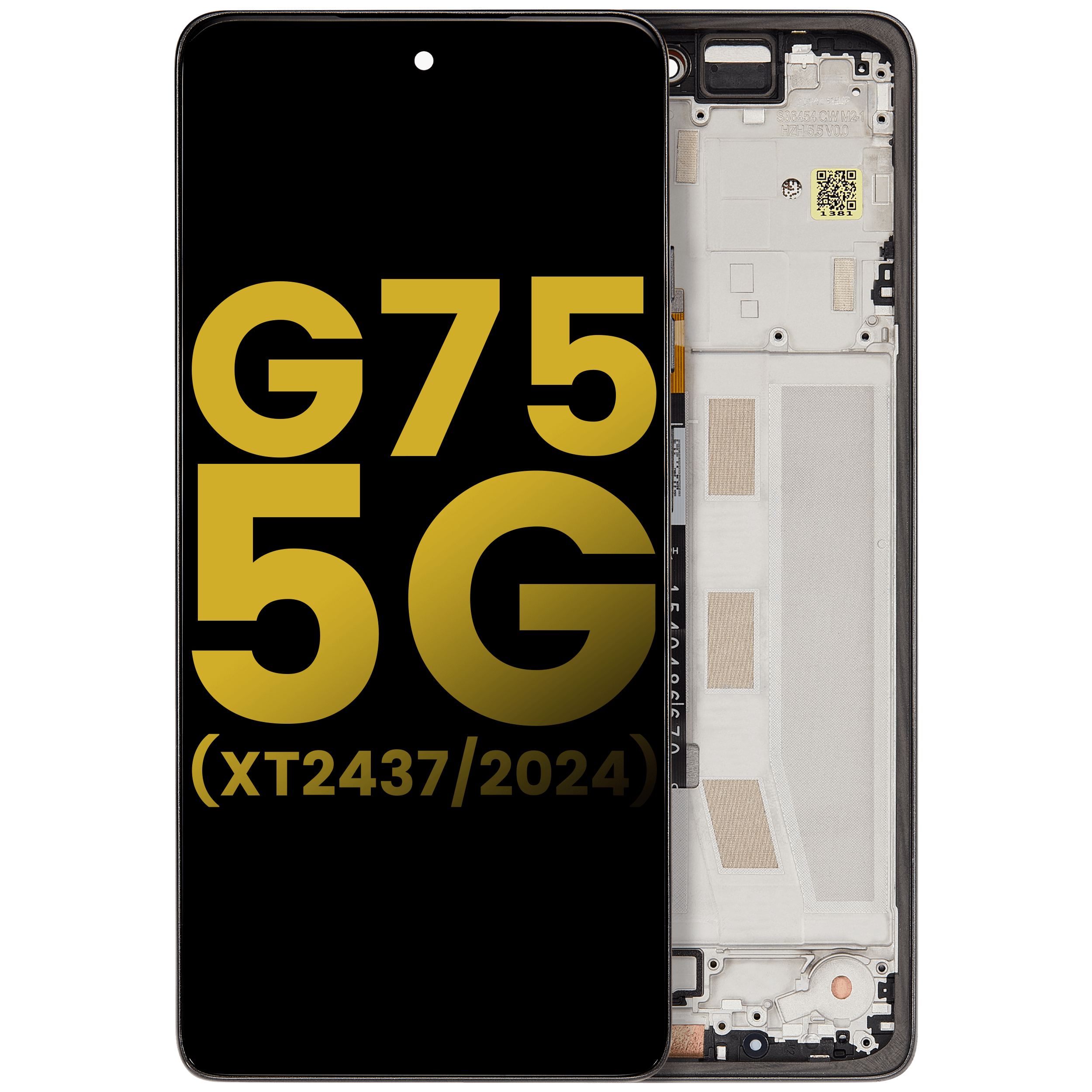 LCD Display with Frame for Motorola Moto G75 5G (XT2437 / 2024) (Refurbished) (Charcoal Gray)