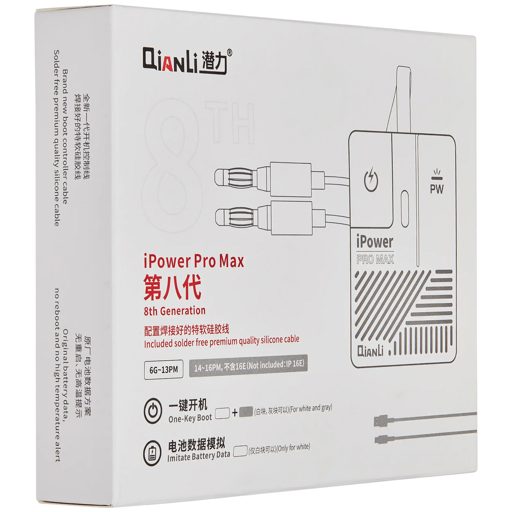 Qianli iPower Pro Max 8. Gen DC-Stromkabel mit Schalter für iPhone 6-16 Pro Max