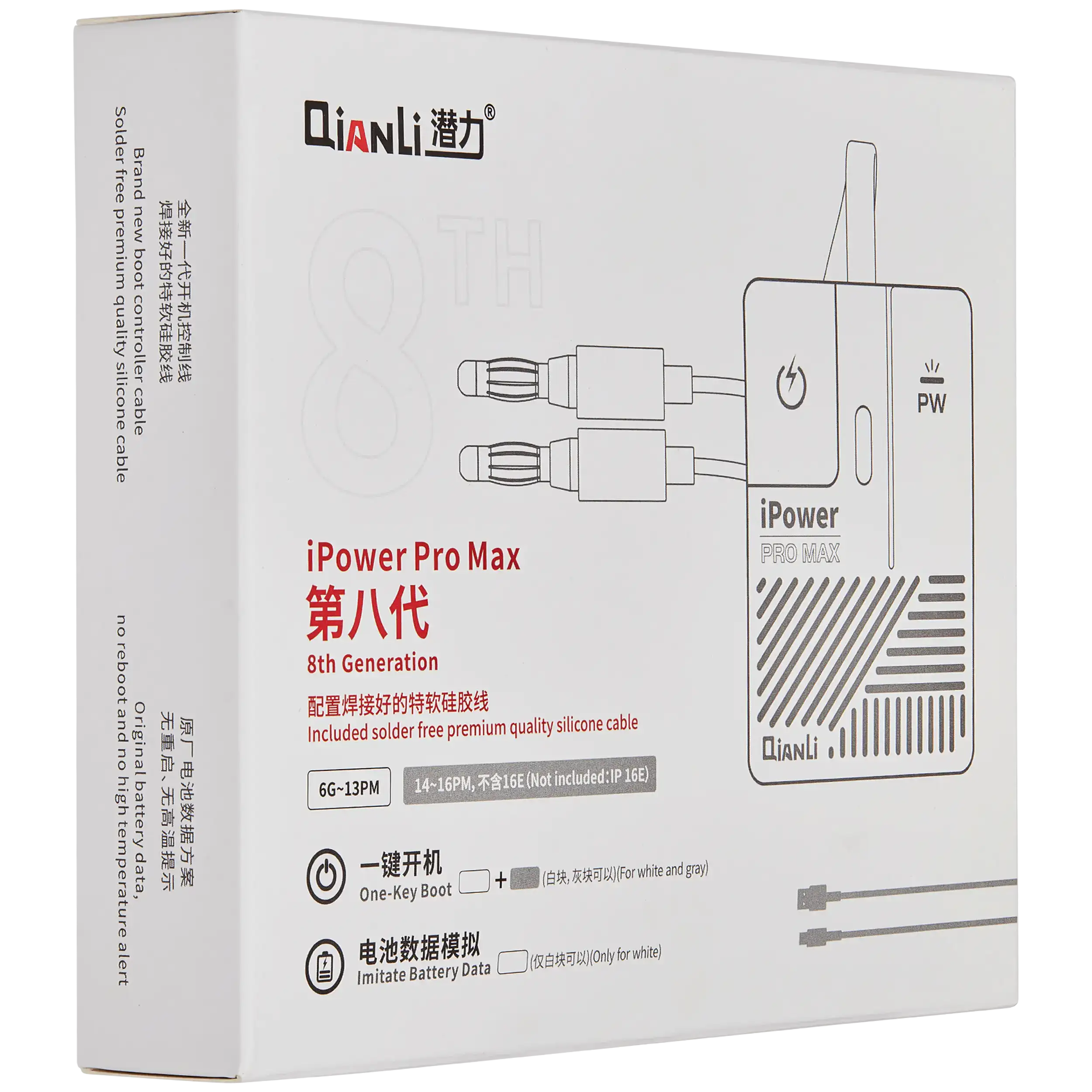 Qianli iPower Pro Max 8. Gen DC-Stromkabel mit Schalter für iPhone 6-16 Pro Max