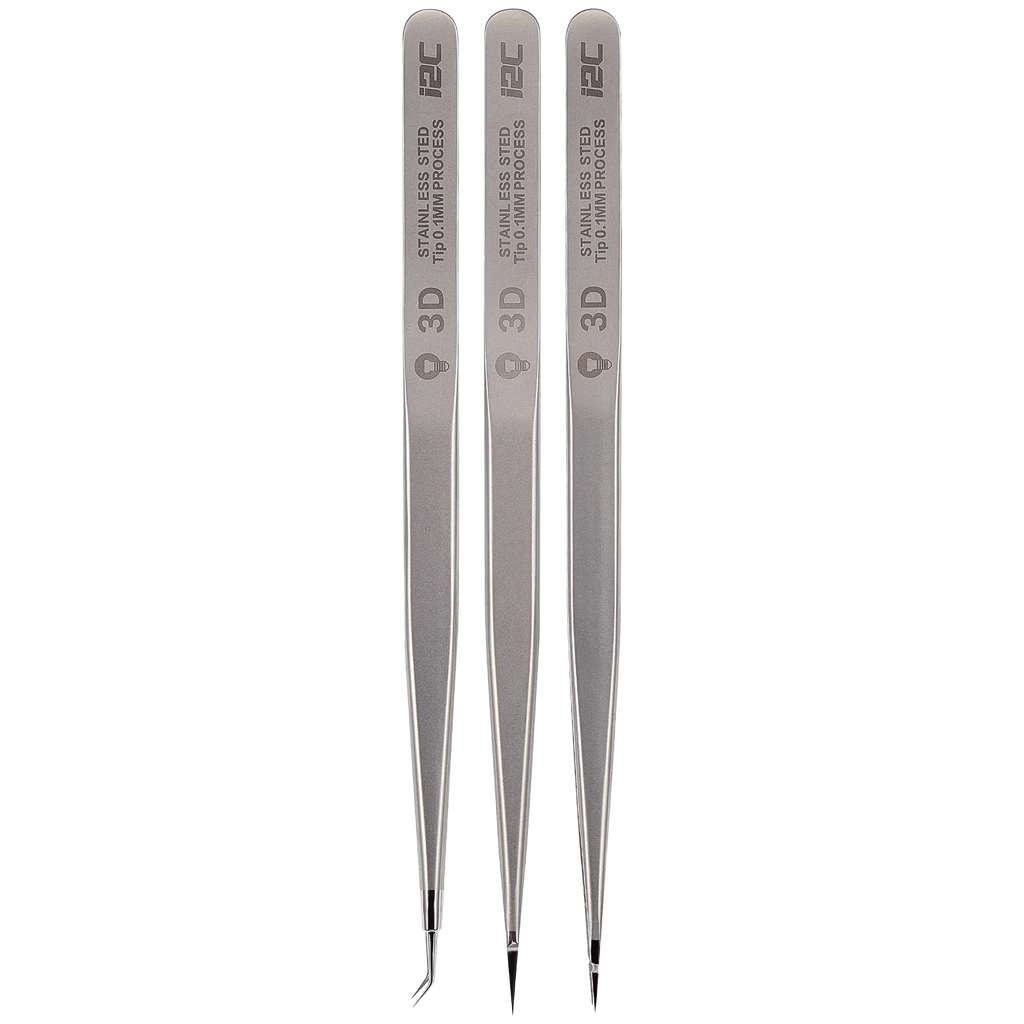 NS02 / NS03 / NS04 Super Hard Alloy 3D-Pinzetten-Set (3-teilig) (I2C)