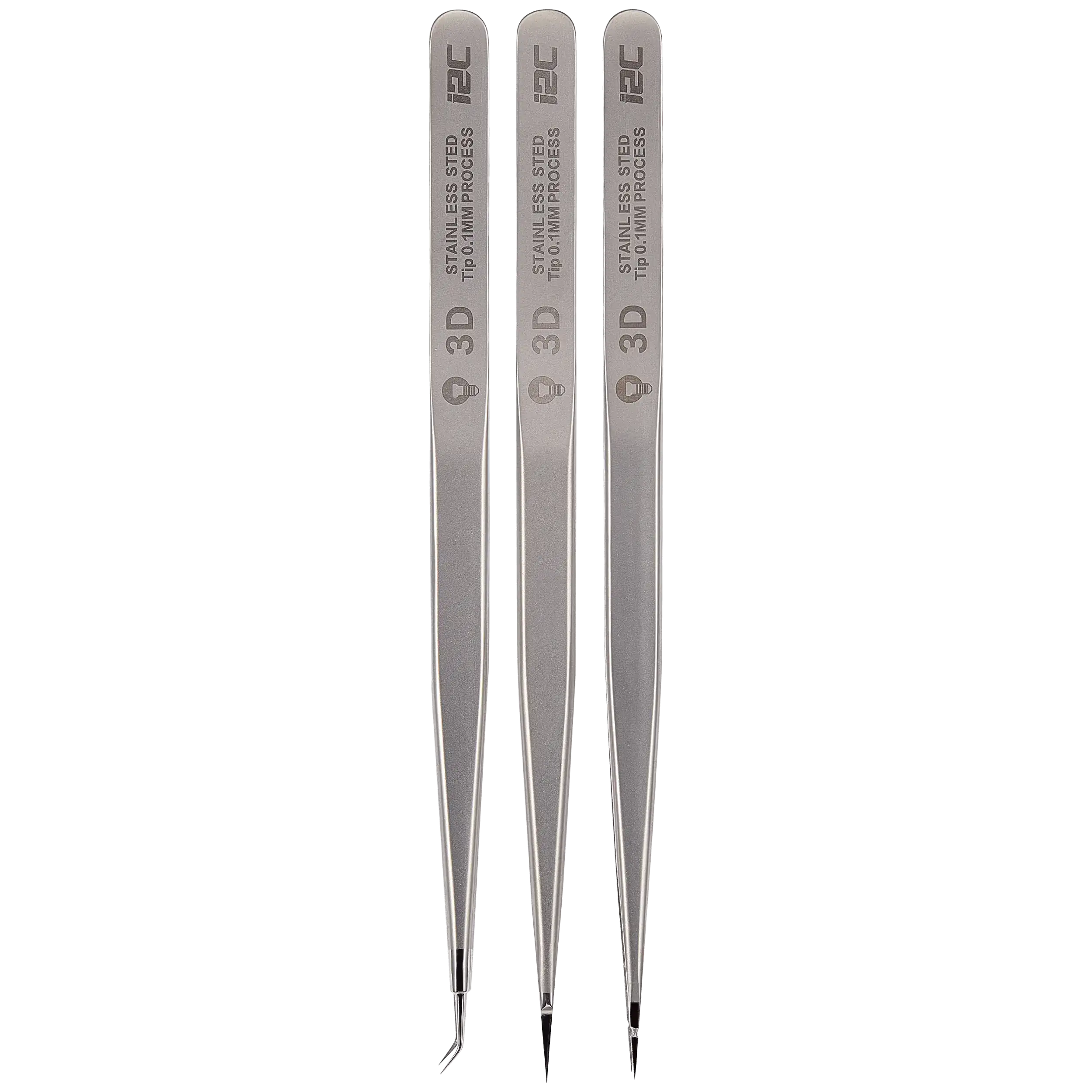 NS02 / NS03 / NS04 Super Hard Alloy 3D-Pinzetten-Set (3-teilig) (I2C)