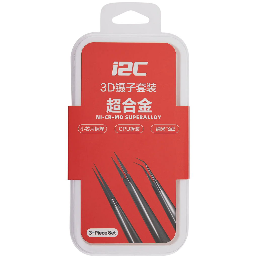 NS02 / NS03 / NS04 Super Hard Alloy 3D-Pinzetten-Set (3-teilig) (I2C)