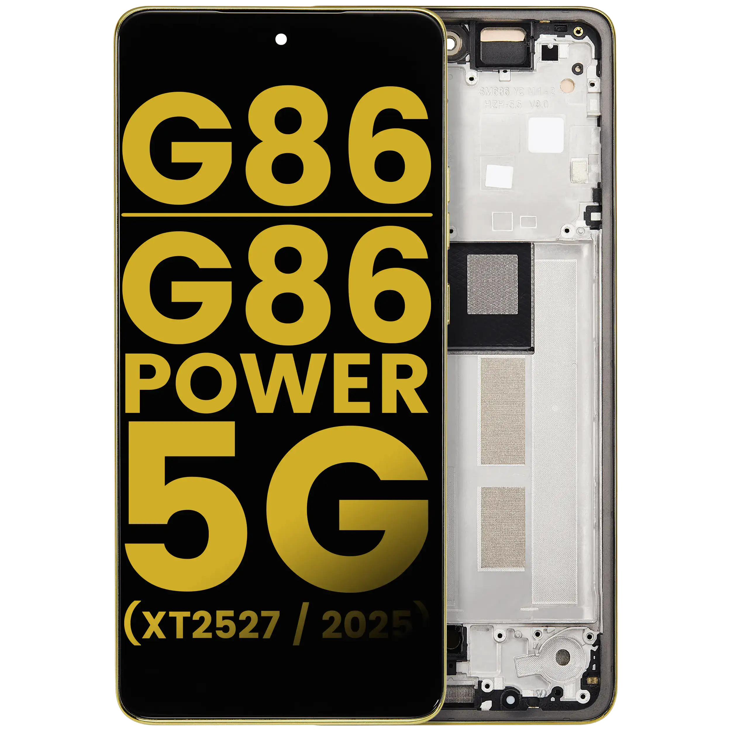 OLED-Display mit Rahmen für Moto G86 / G86 Power Generalüberholt Golden Cypress