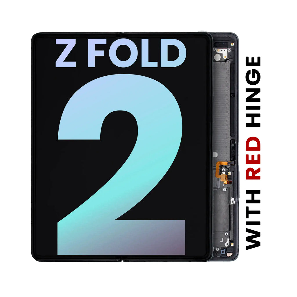OLED-Display mit Rahmen für Galaxy Z Fold 2 5G (Service Pack) (Mystic Black/Rot)