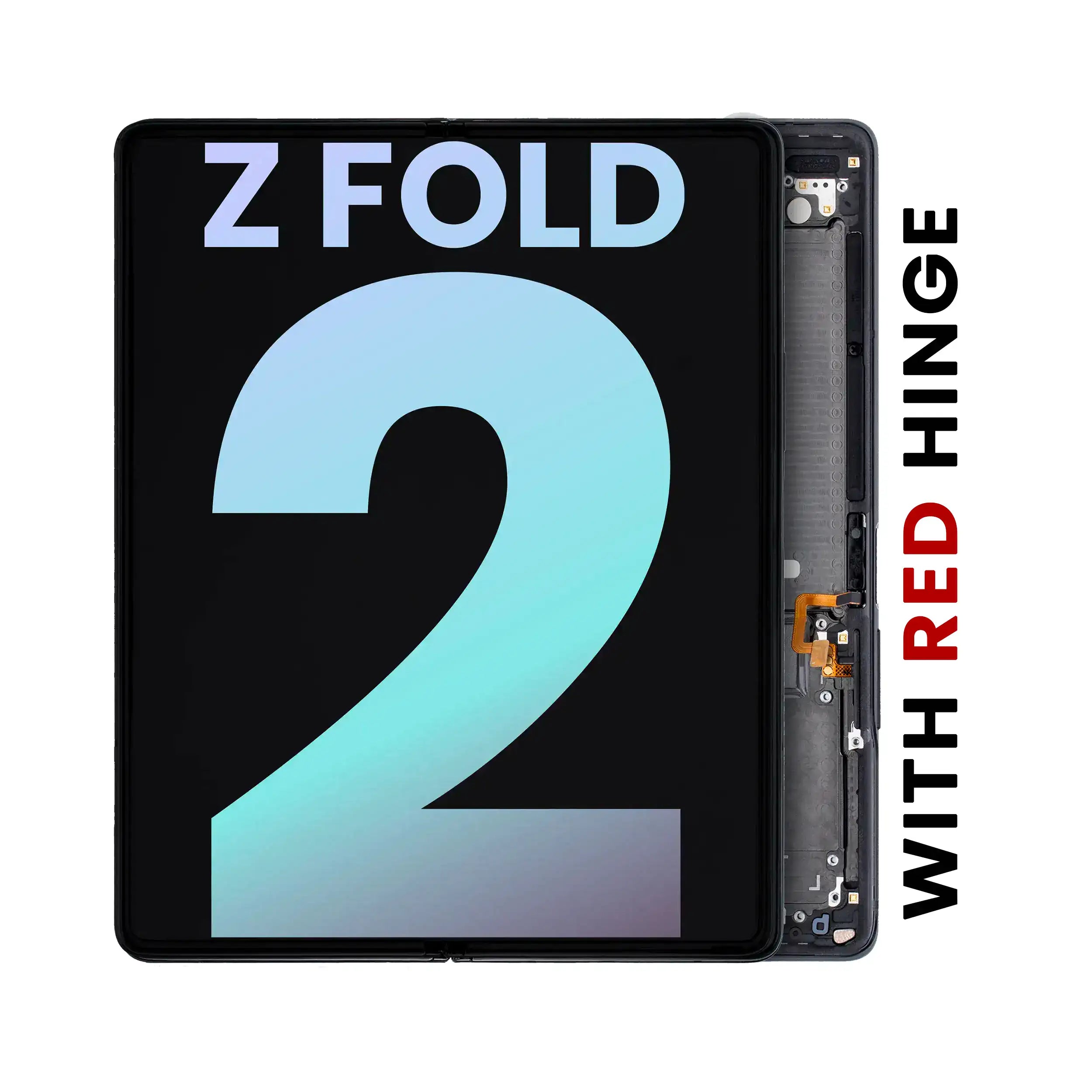 OLED-Display mit Rahmen für Galaxy Z Fold 2 5G (Service Pack) (Mystic Black/Rot)
