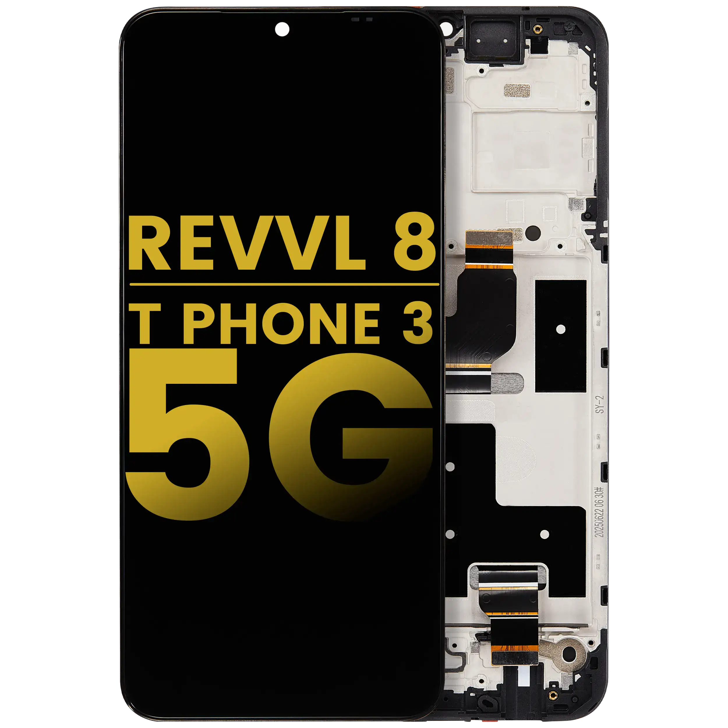 LCD-Display mit Rahmen für T-Mobile Revvl 8 / T Phone 3 5G (Refurb.) ()