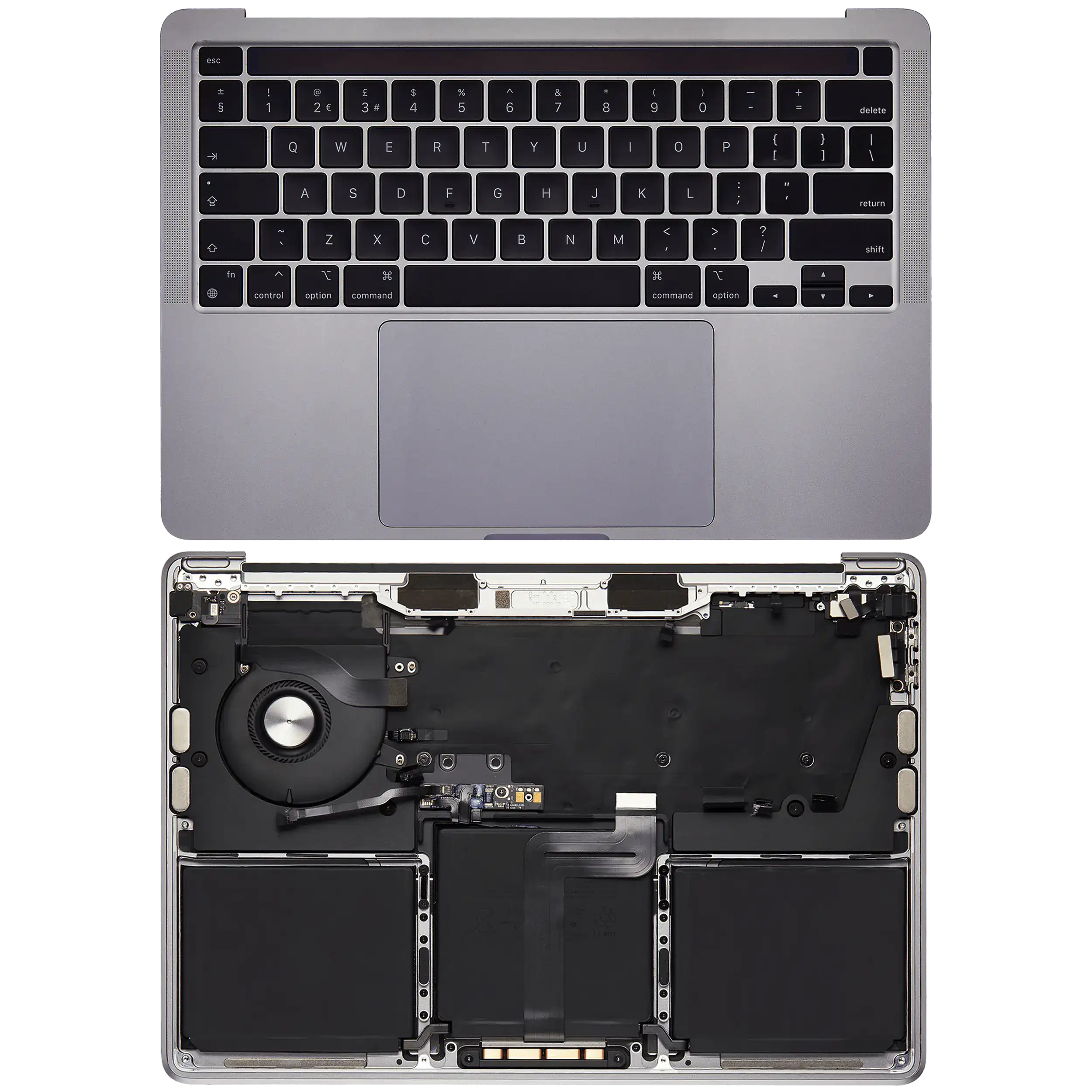 Topcase with Battery and Keyboard for MacBook Pro 13" A2338 (2020) - Space Gray - US Keyboard