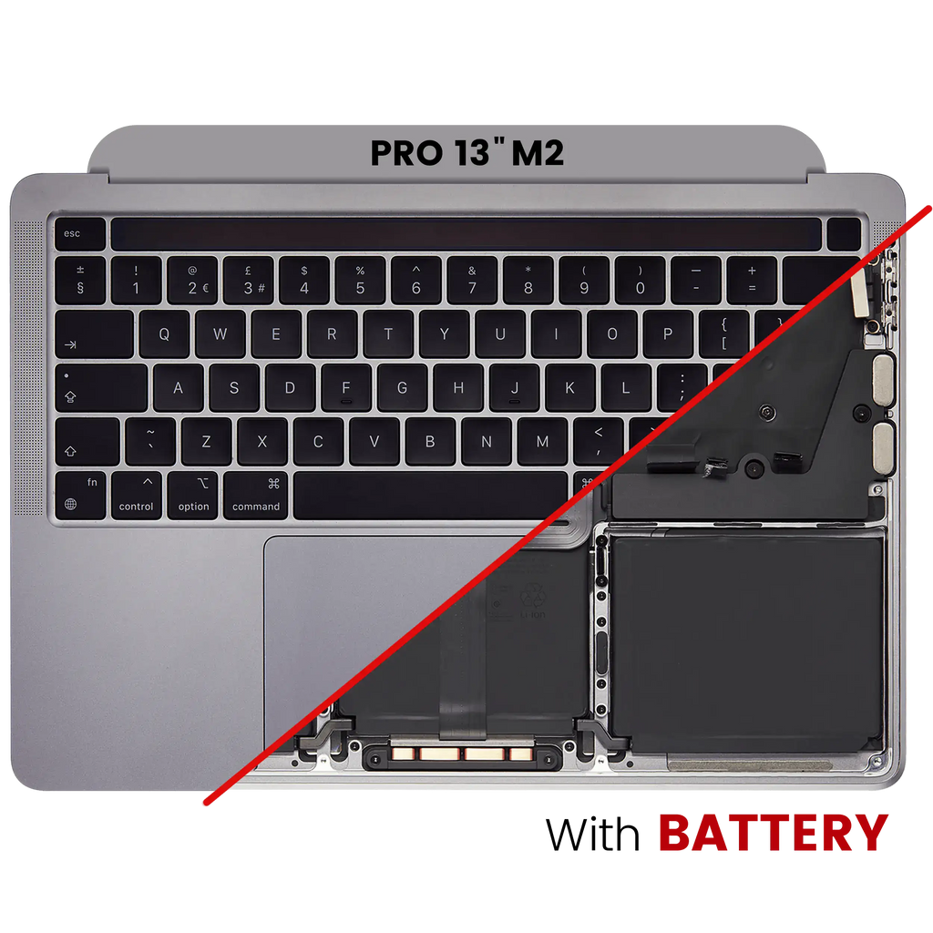 Topcase mit Akku & US-Tastatur für MacBook Pro 13 A2338 (2020) Spacegrau