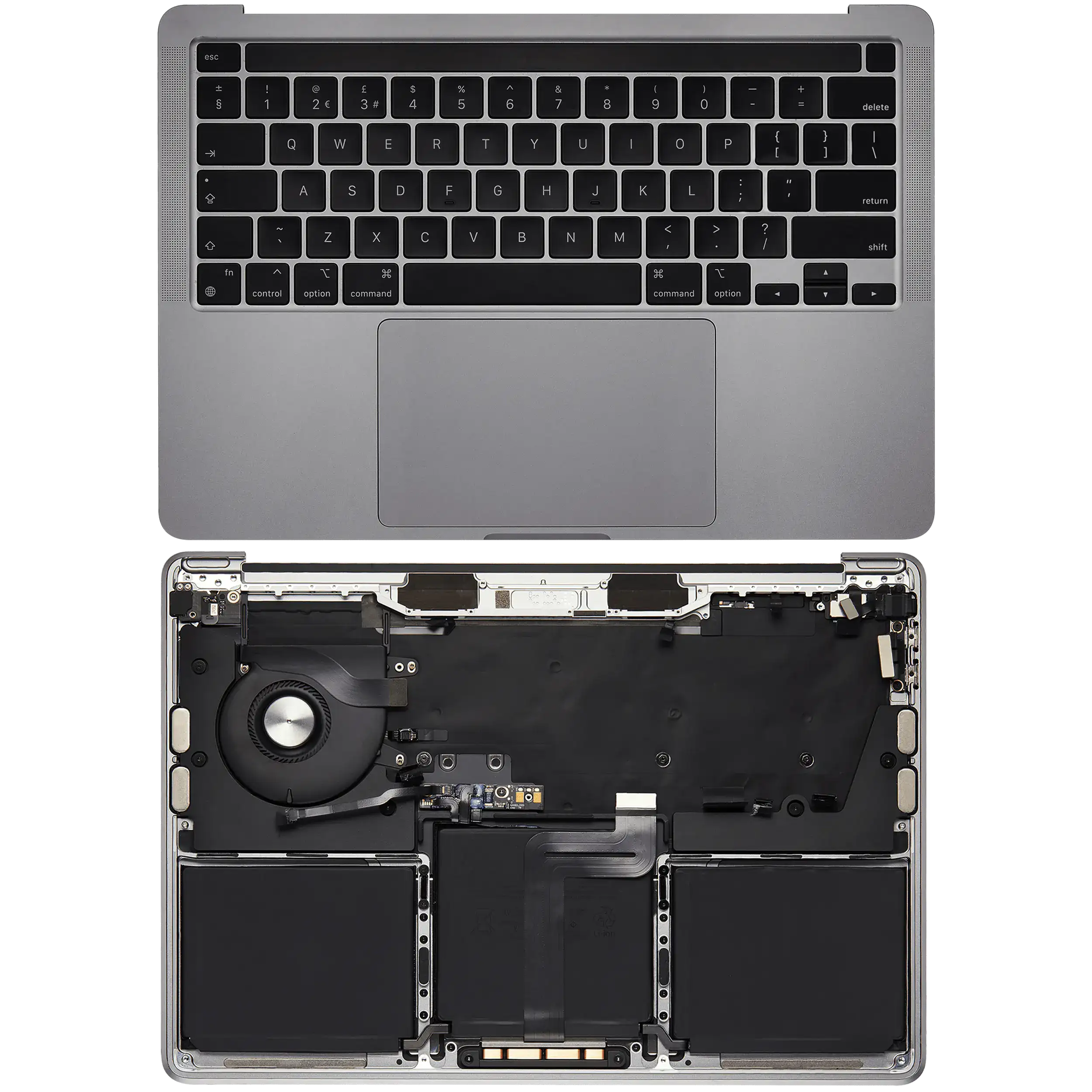 Topcase mit Akku & US-Tastatur für MacBook Pro 13 A2338 (2020) Spacegrau