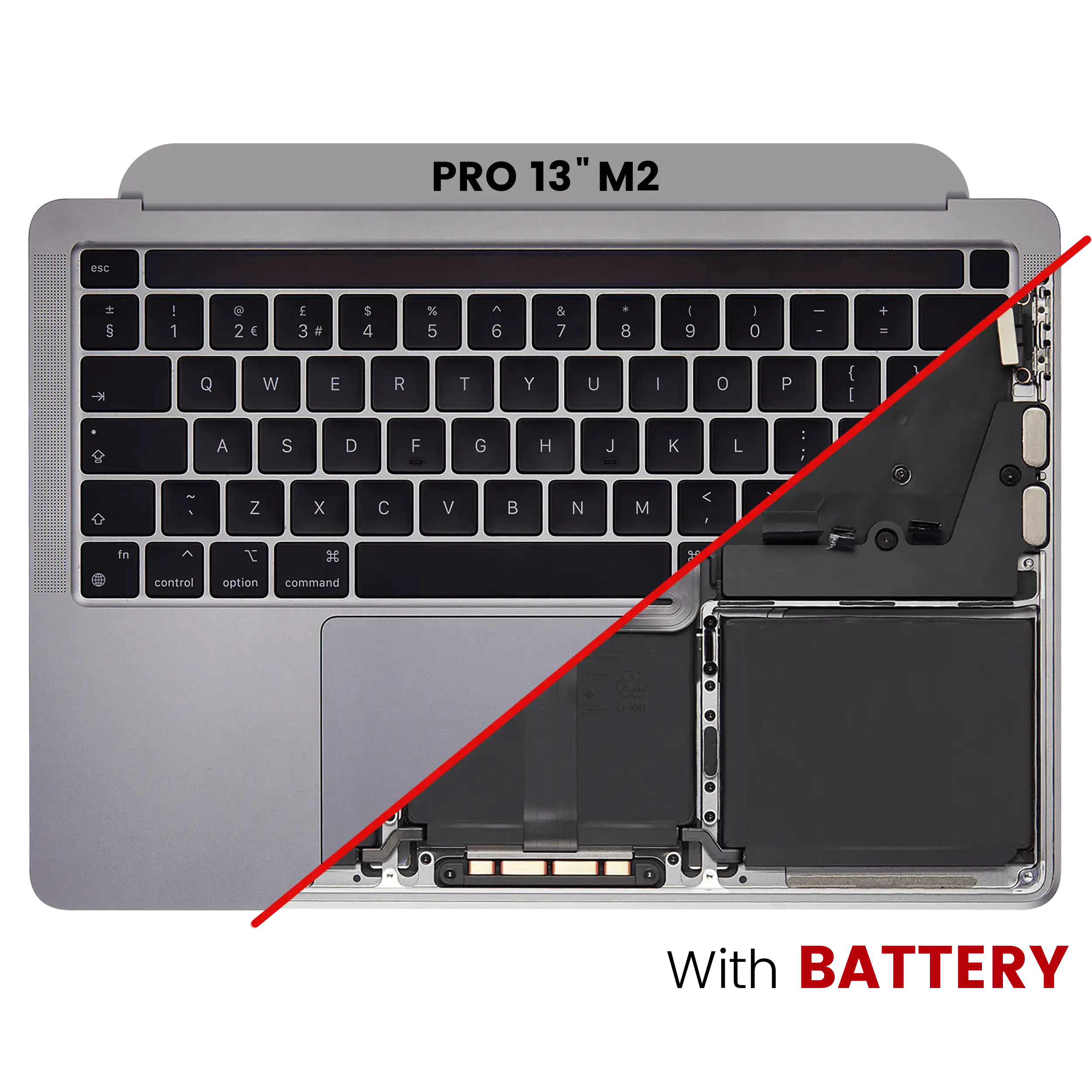 Topcase mit Akku und Tastatur für MacBook Pro 13 A2338 Space Gray UK