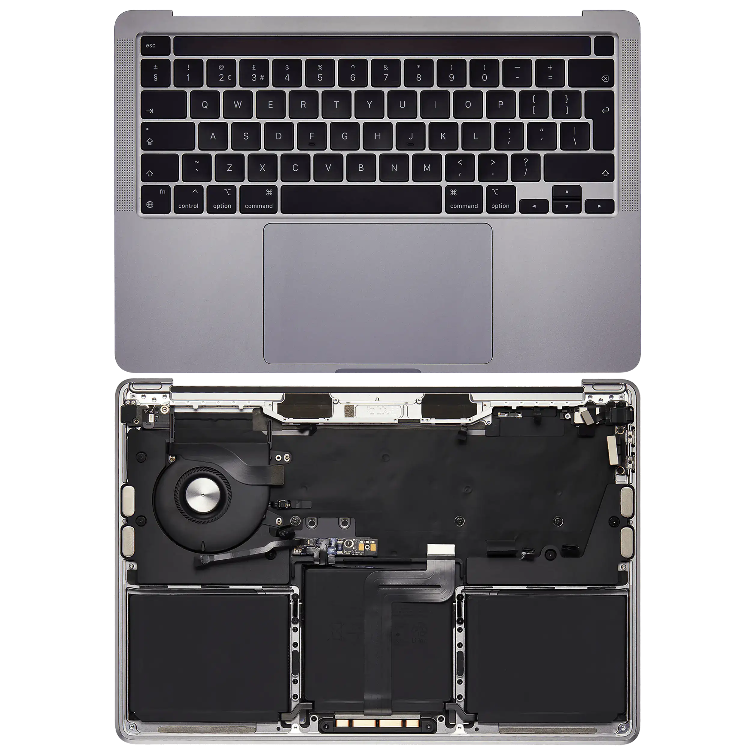 Topcase mit Akku und Tastatur für MacBook Pro 13 A2338 Space Gray UK
