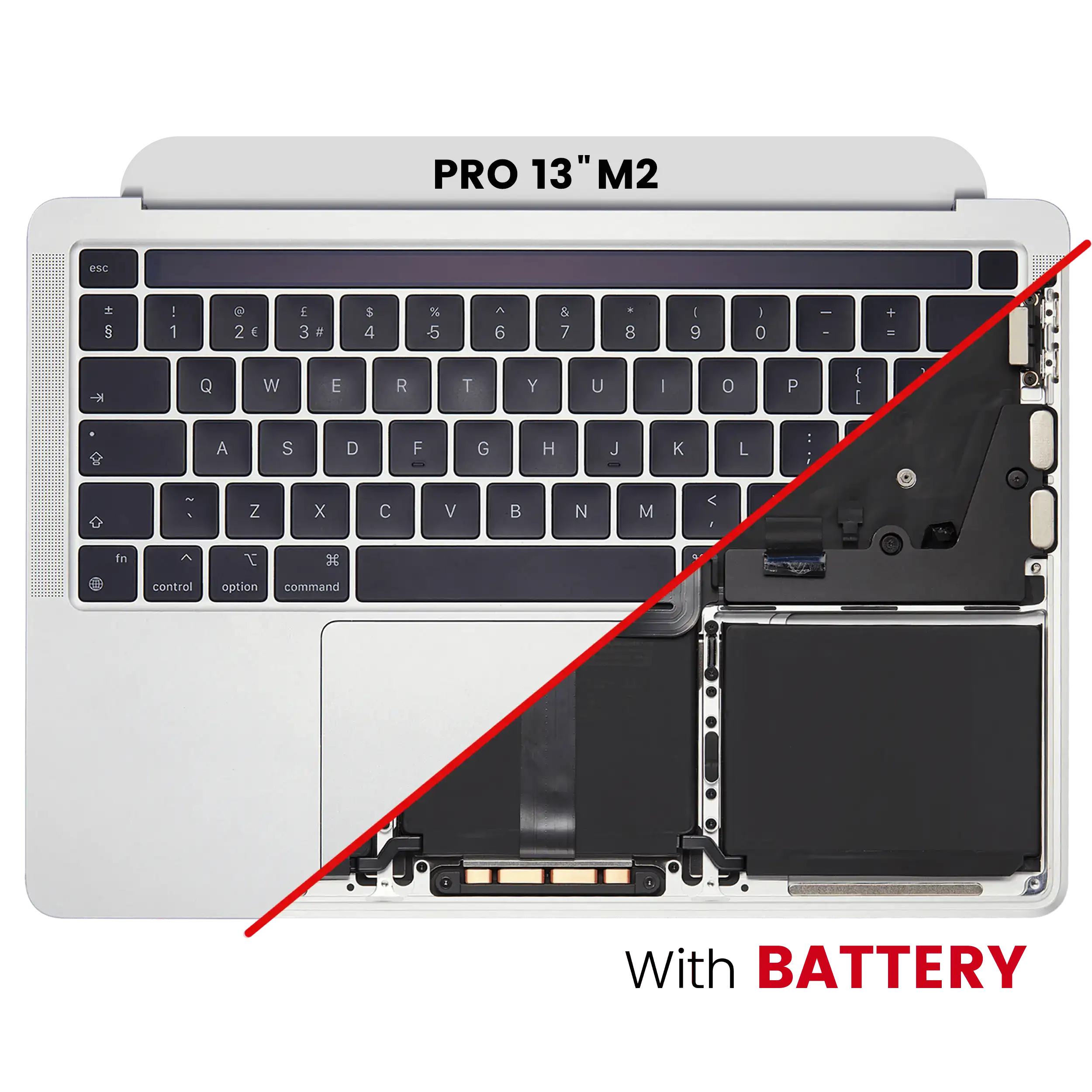 Top Case with Battery and UK Keyboard for MacBook Pro 13" A2338 (2020) – Silver