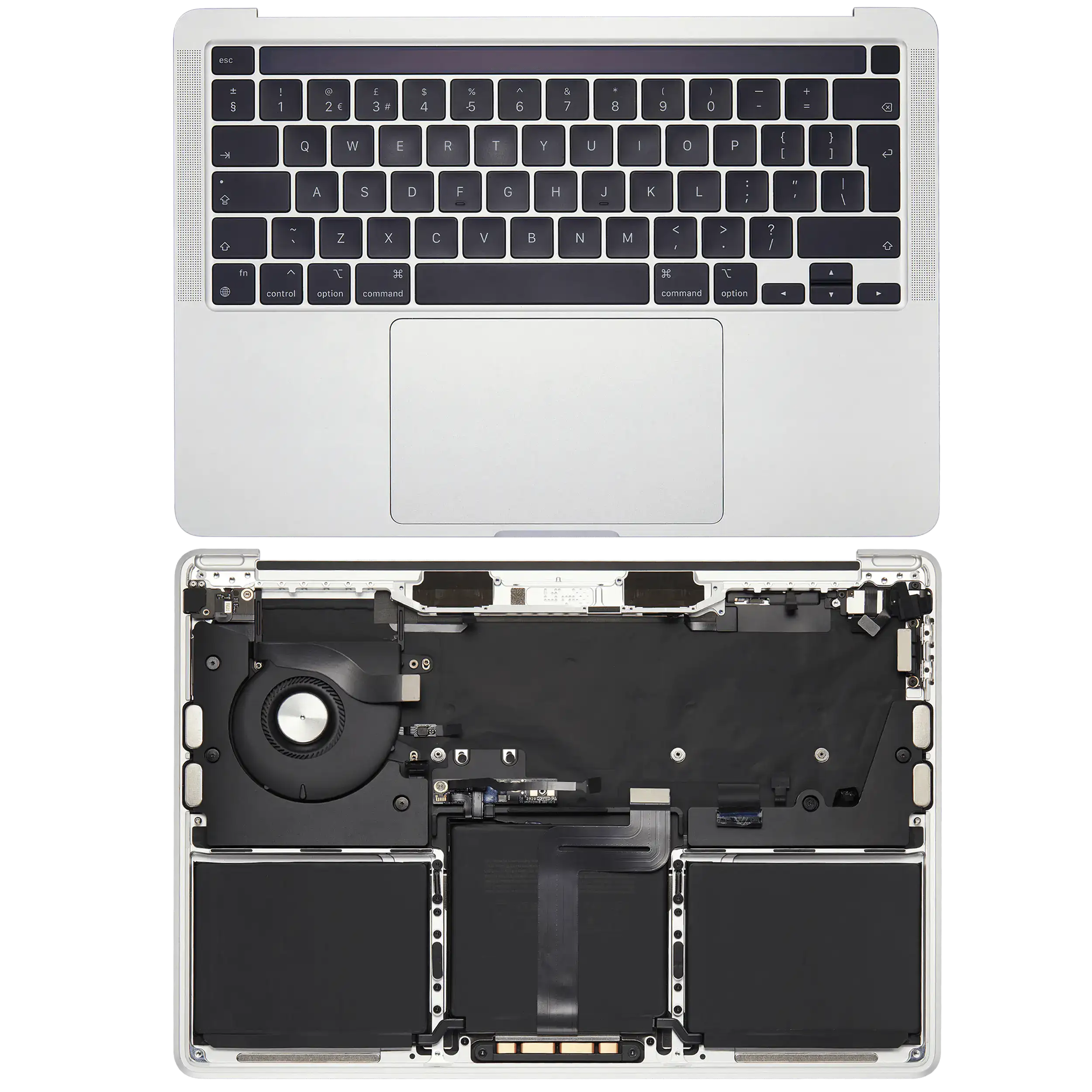 Top Case with Battery and UK Keyboard for MacBook Pro 13" A2338 (2020) – Silver