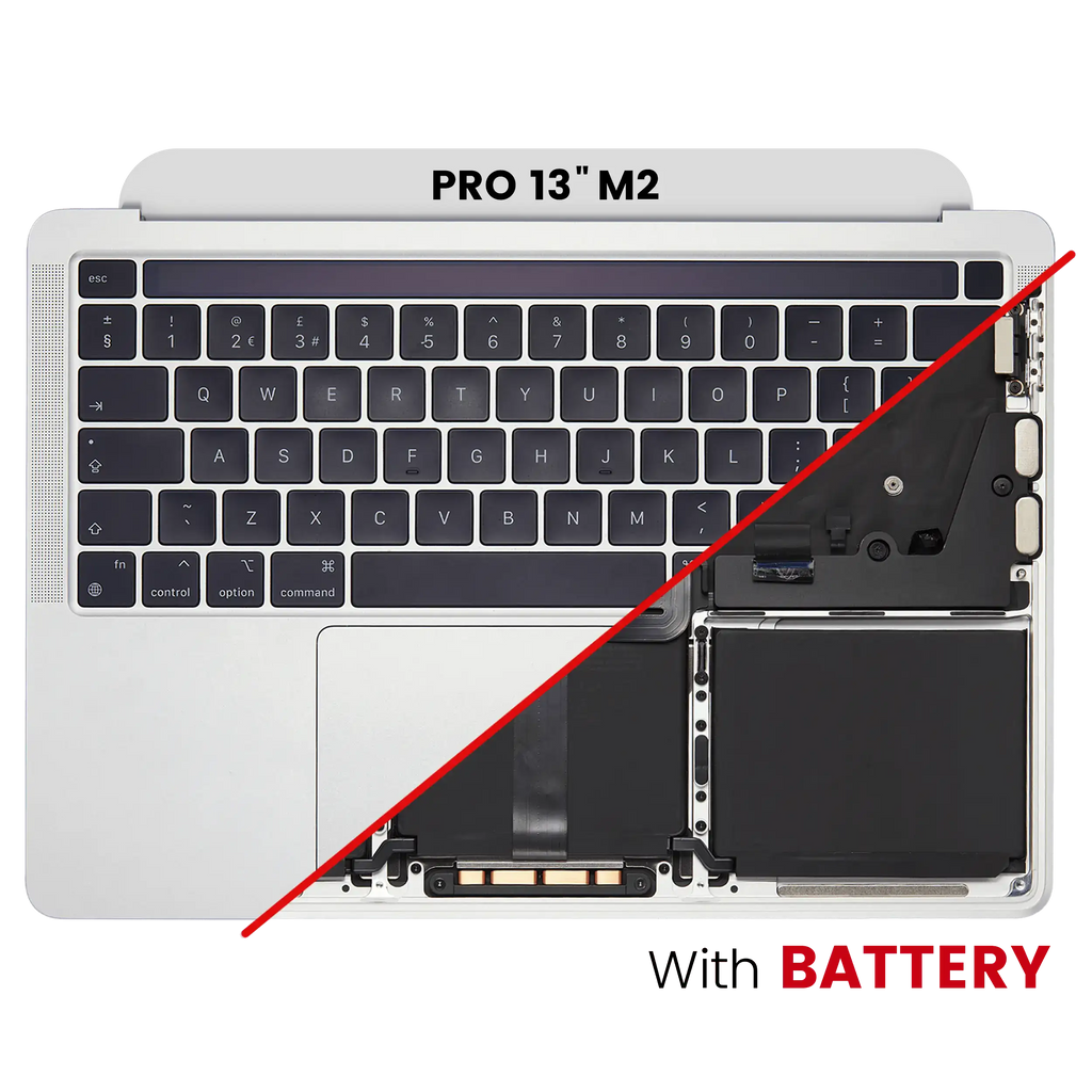 Topcase mit Akku und Tastatur für MacBook Pro 13 A2338 - Silber - US-Tastatur