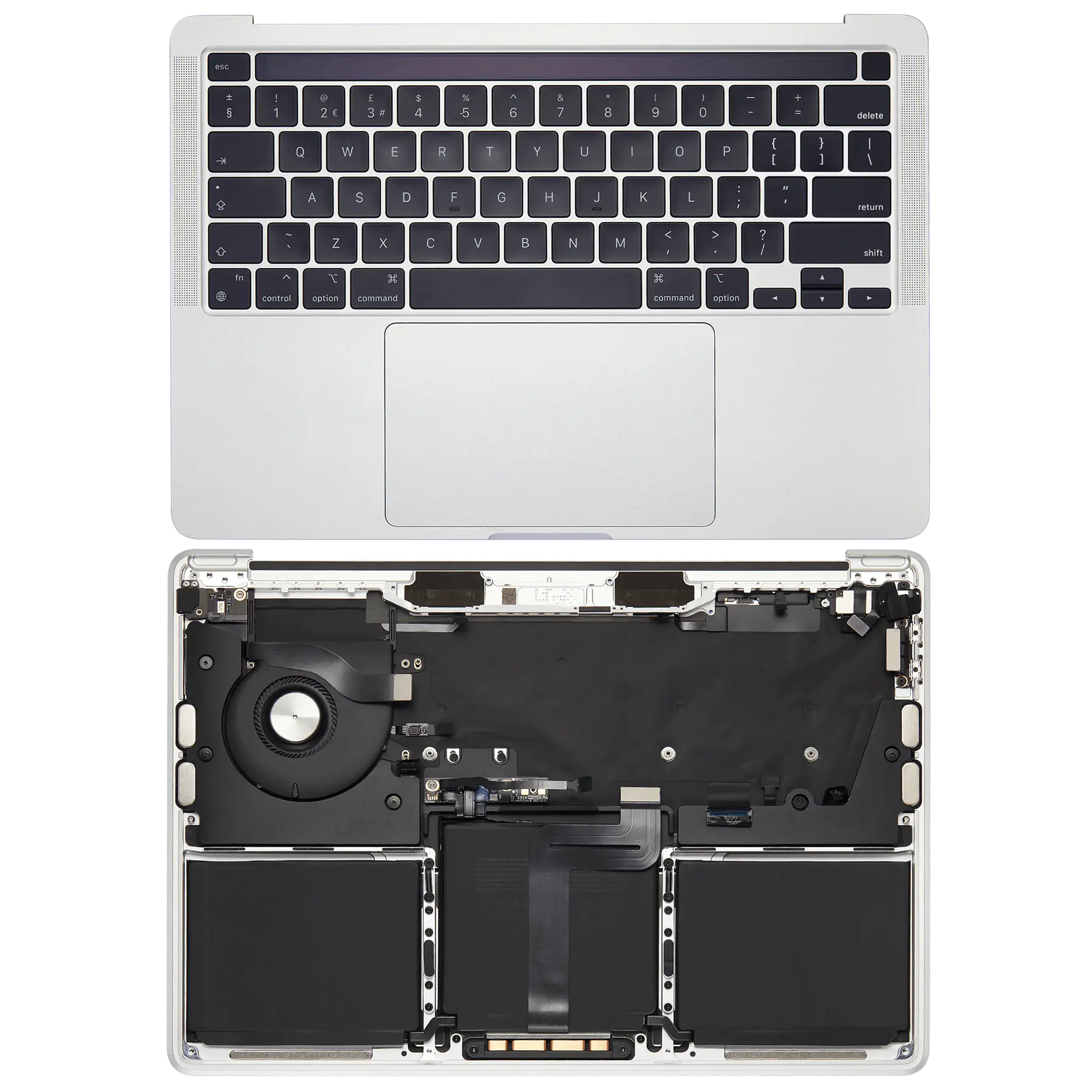 Topcase mit Akku und Tastatur für MacBook Pro 13 A2338 - Silber - US-Tastatur
