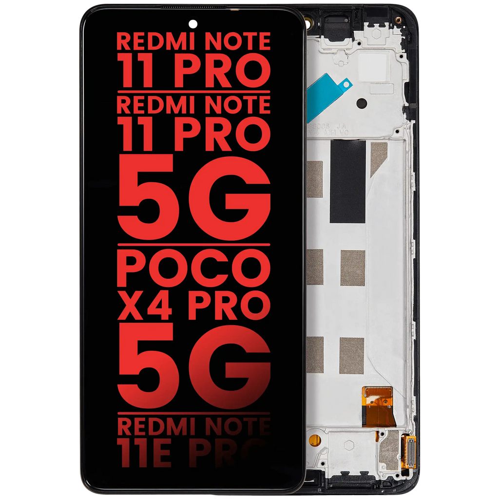 OLED-Display mit Rahmen für Xiaomi Redmi Note 11 Pro, Poco X4 Pro - Aftermarket