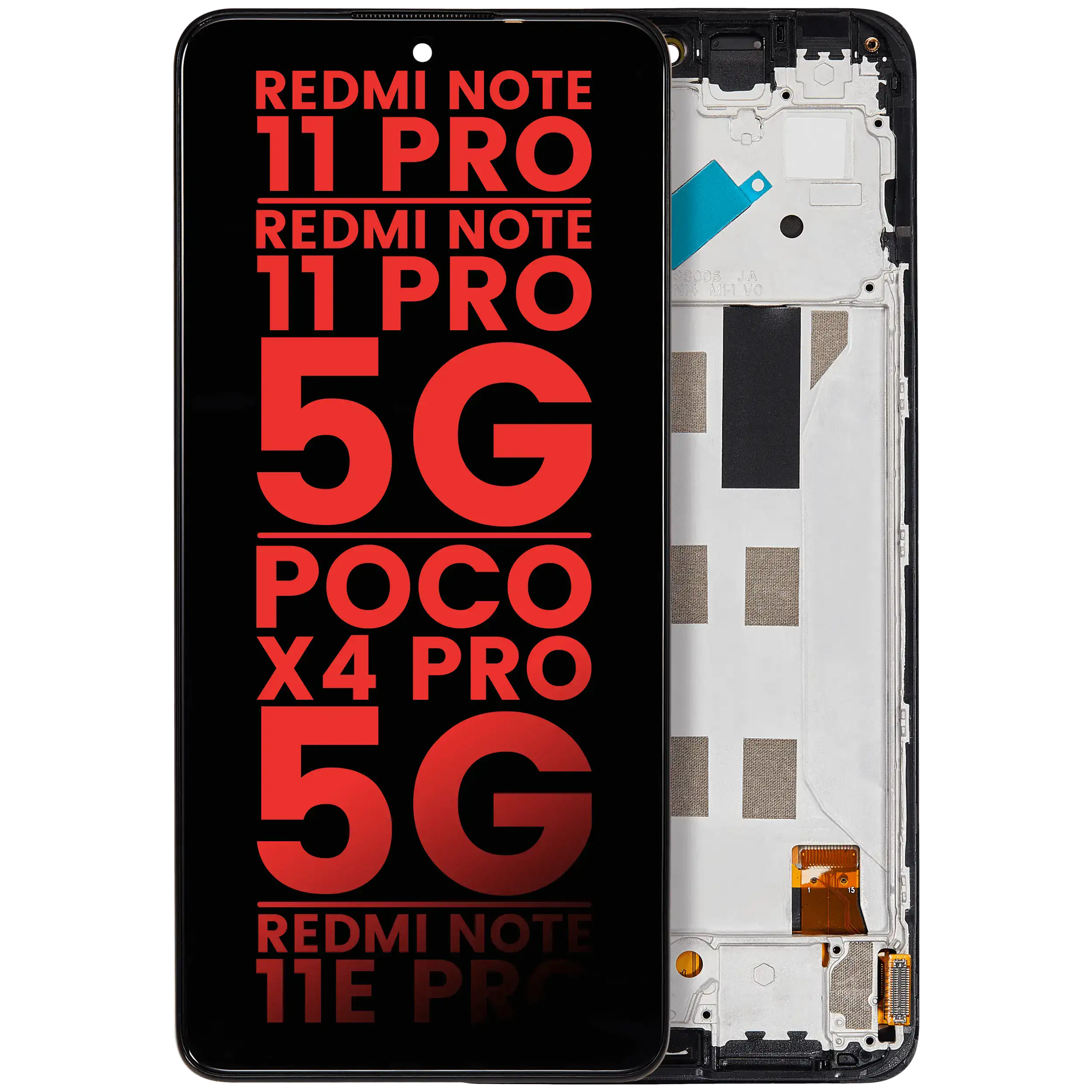 OLED-Display mit Rahmen für Xiaomi Redmi Note 11 Pro, Poco X4 Pro - Aftermarket