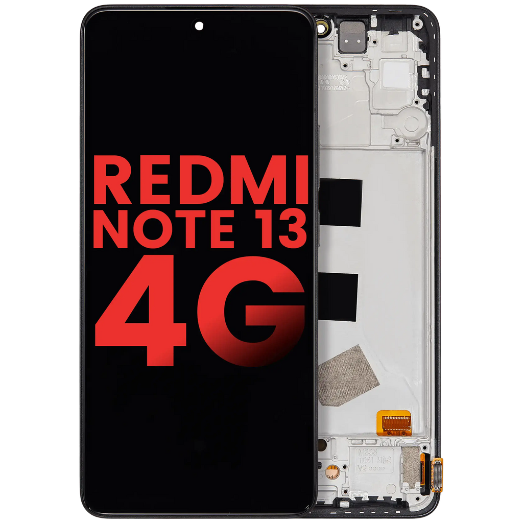 OLED-Display mit Rahmen Xiaomi Redmi Note 13 4G Schwarz (Aftermarket Plus)