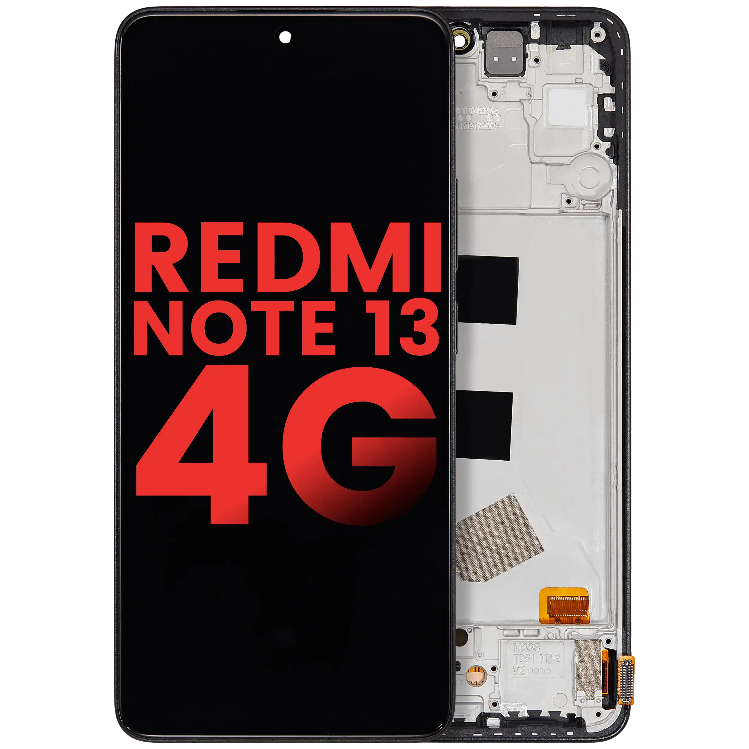 OLED-Display mit Rahmen Xiaomi Redmi Note 13 4G Schwarz (Aftermarket Plus)