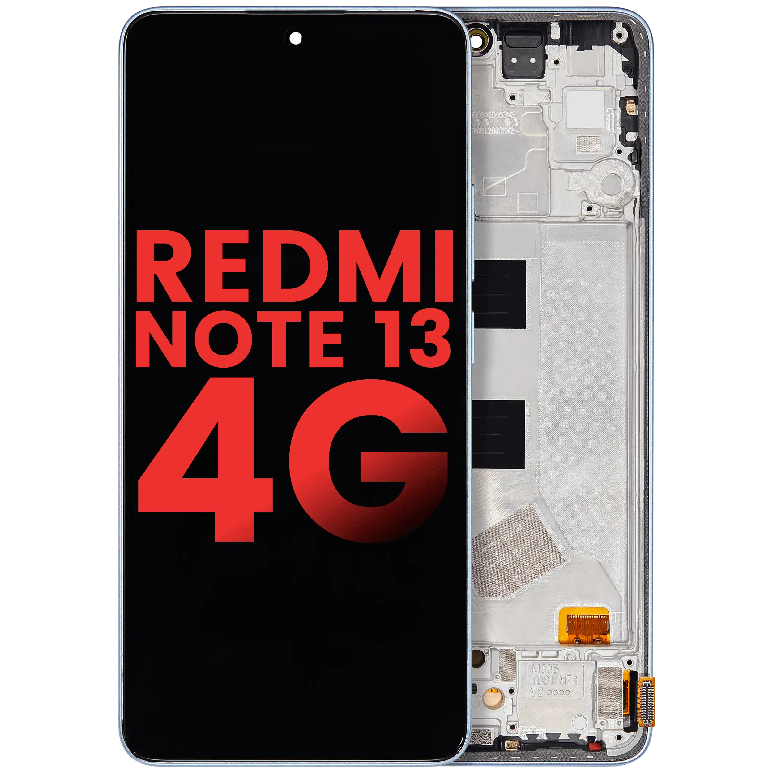 OLED-Display mit Rahmen für Xiaomi Redmi Note 13 4G Aftermarket Plus Iceblue