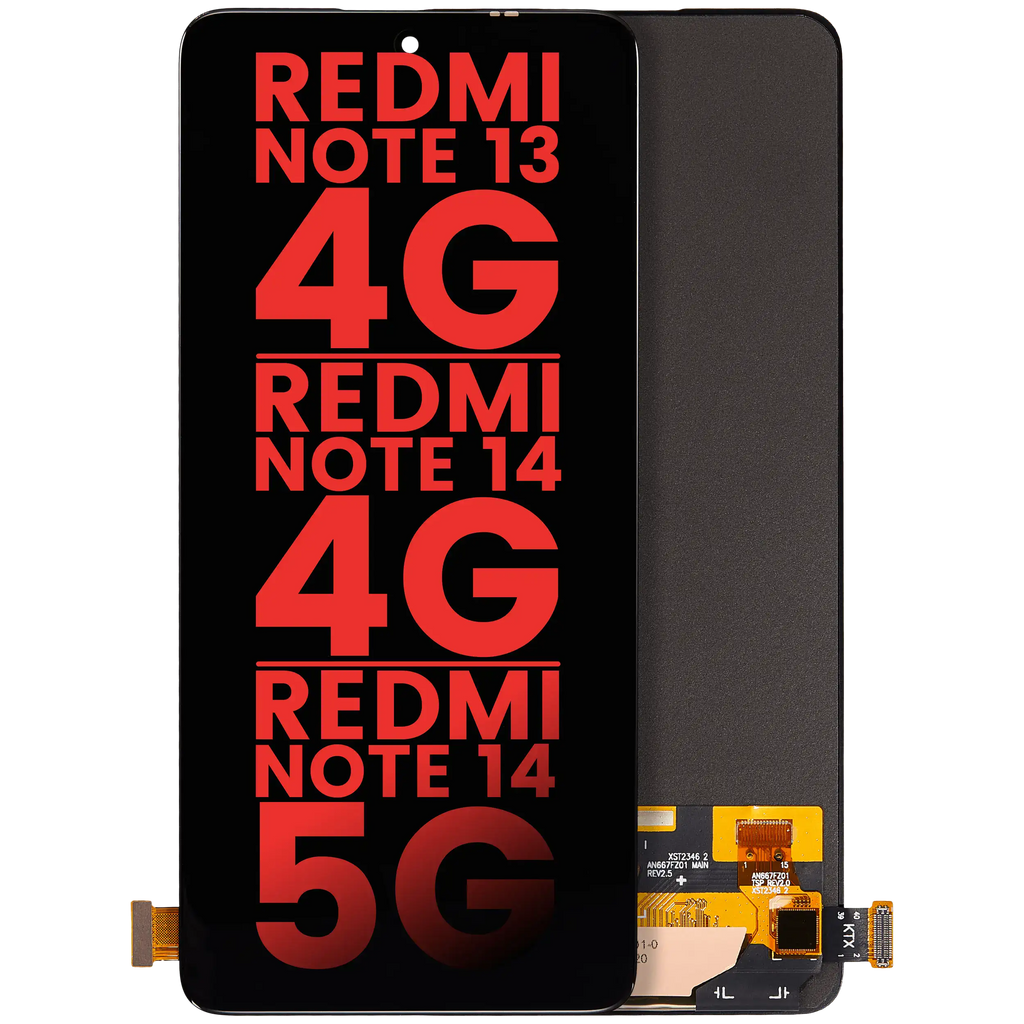 OLED-Display ohne Rahmen für Xiaomi Redmi Note 13 4G, 14 4G/5G Aftermarket+