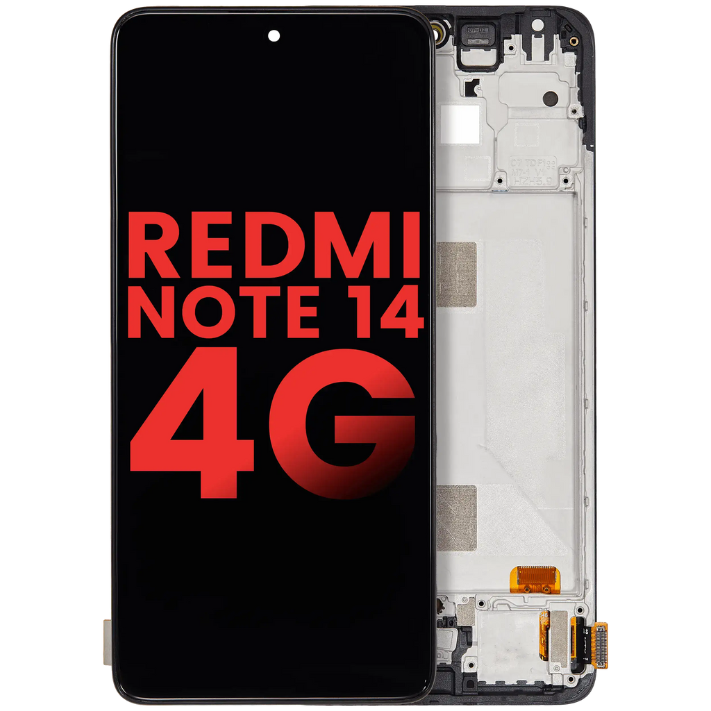 OLED-Display m. Rahmen f. Xiaomi Redmi Note 14 4G (Aftermarket Plus) Alle Farben