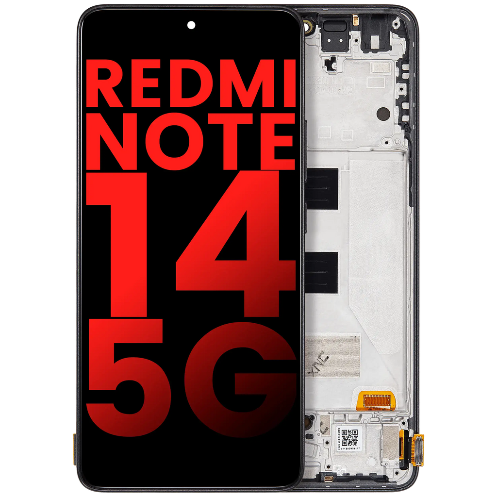 OLED-Display mit Rahmen für Xiaomi Redmi Note 14 5G (Aftermarket Plus, Midnight