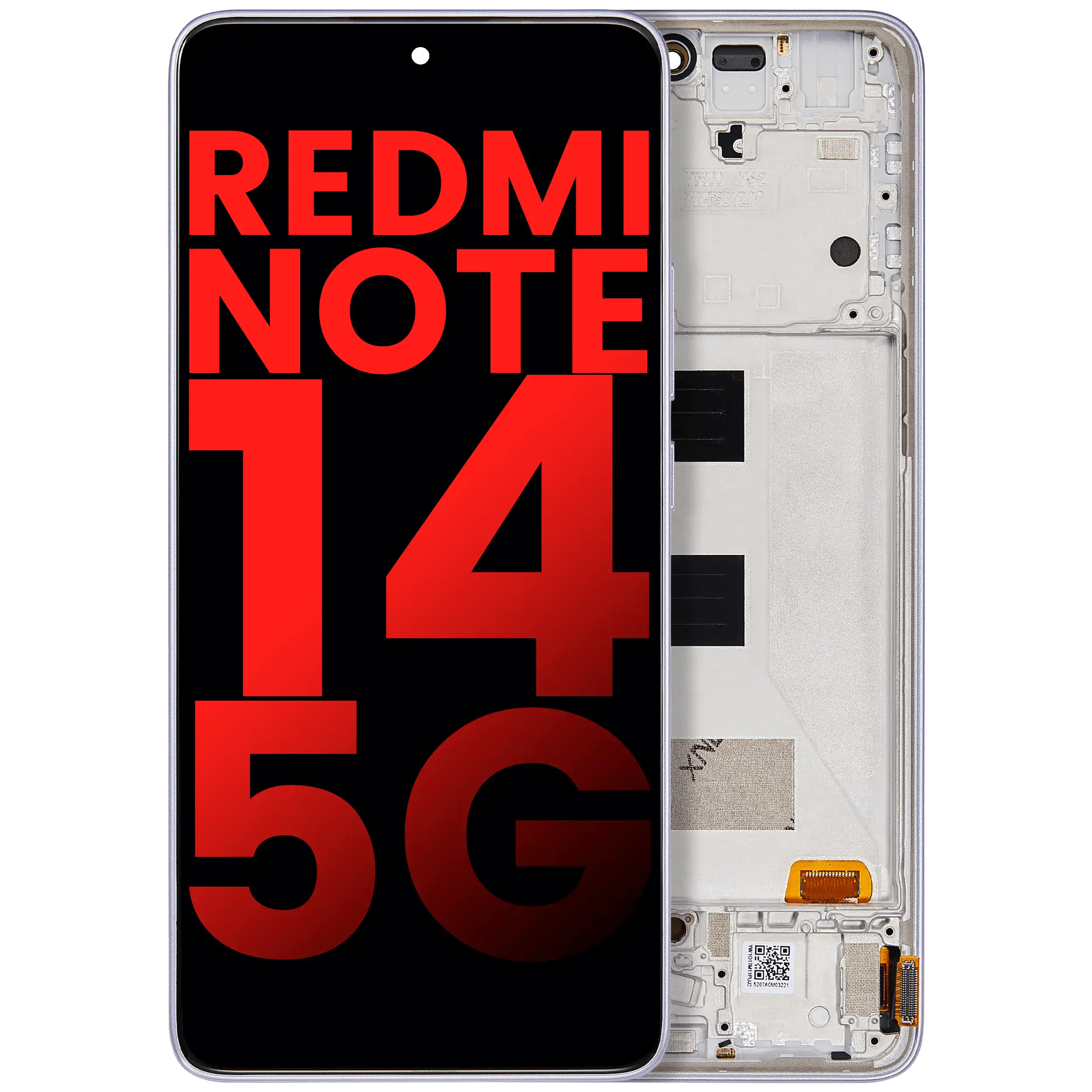 OLED-Display m. Rahmen f. Xiaomi Redmi Note 14 5G, Aftermarket Plus, Lavendel