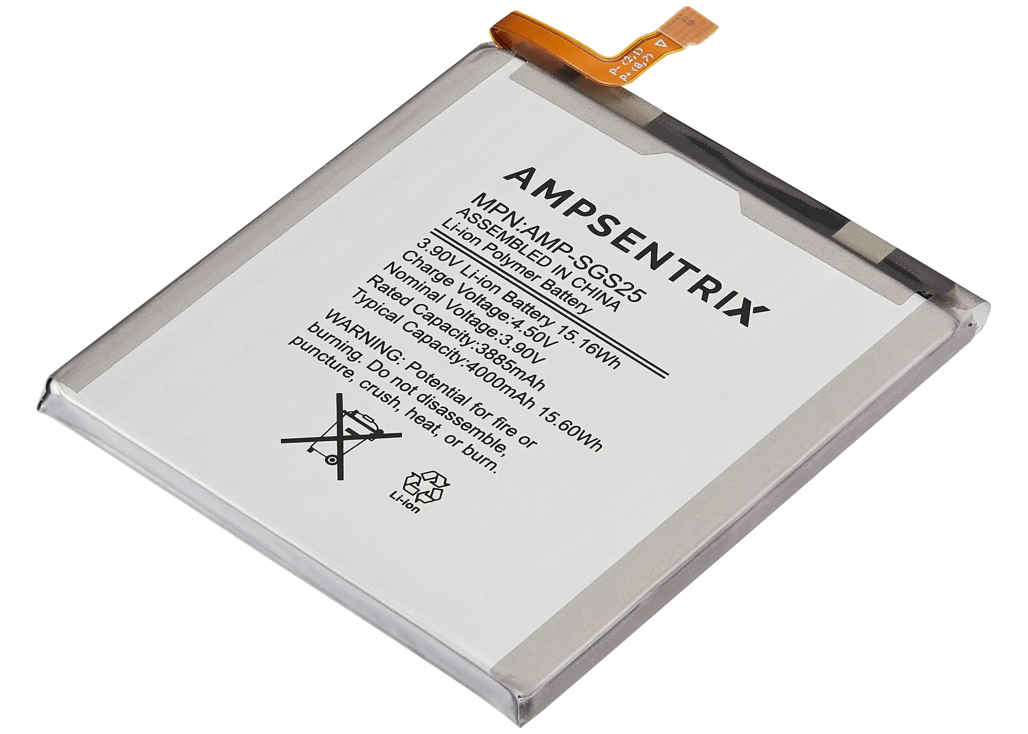 Replacement Battery for Samsung Galaxy S25 (AmpSentrix Pro)