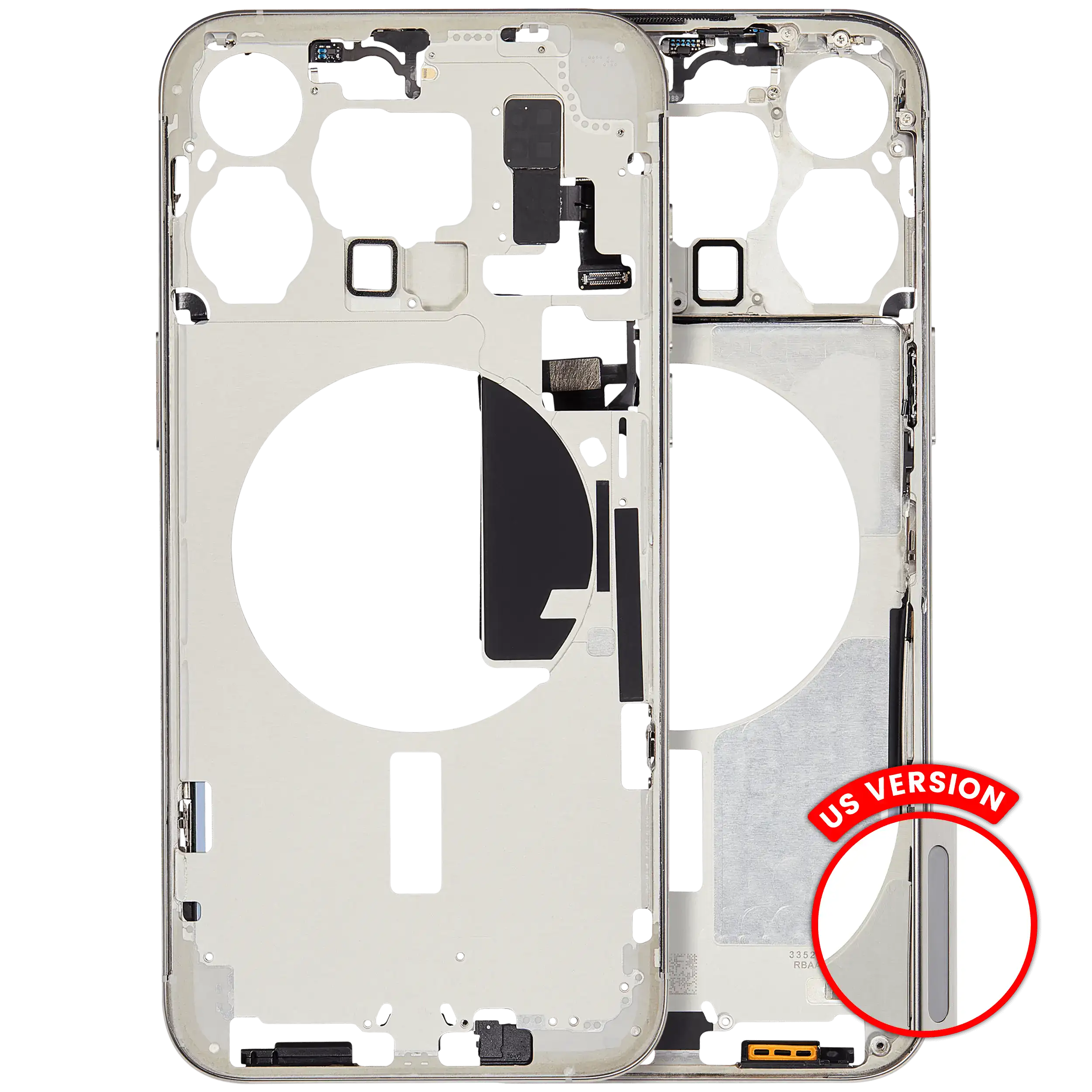 Midframe/Frame with Small Parts for iPhone 15 Pro Max (US Version) (Aftermarket Plus) (White Titanium)