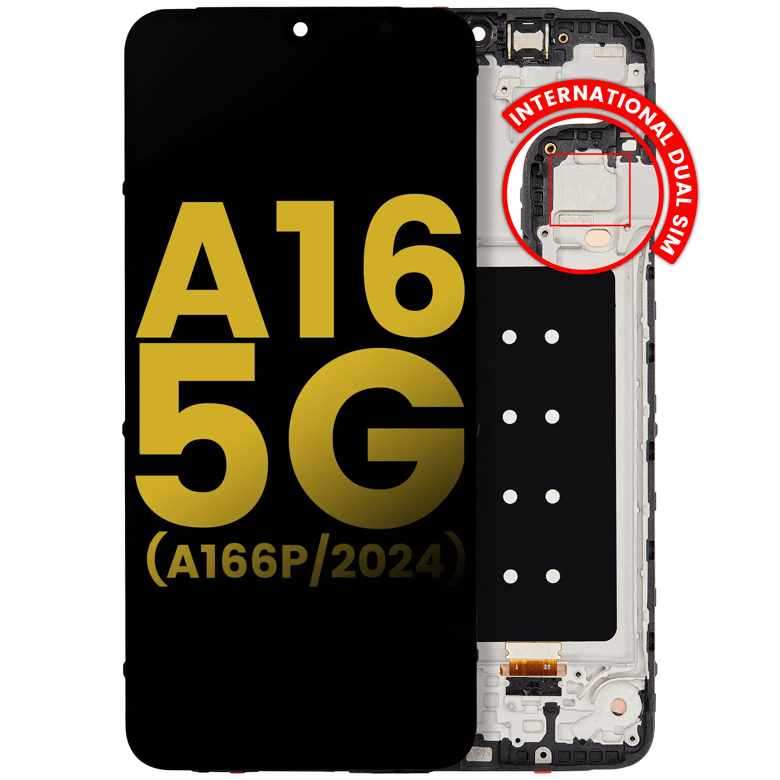 OLED Display with Frame for Samsung Galaxy A16 5G (A166P / 2024) (International Dual SIM) (Refurbished) (All Colors)