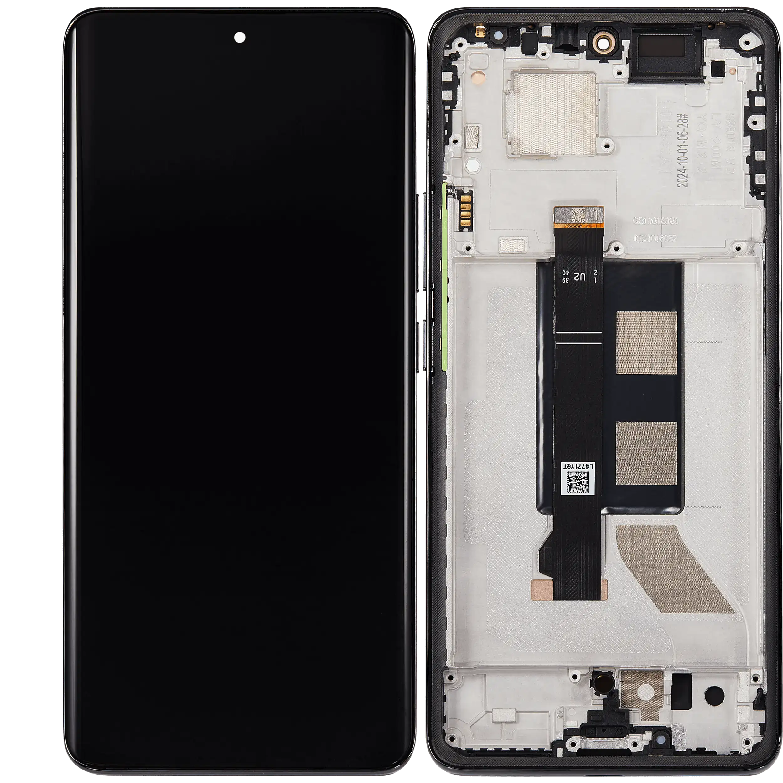 OLED-Display mit Rahmen Compatible für Xiaomi Redmi Note 14 Pro 5G / Poco X7 (Refurbished) (Schwarz)