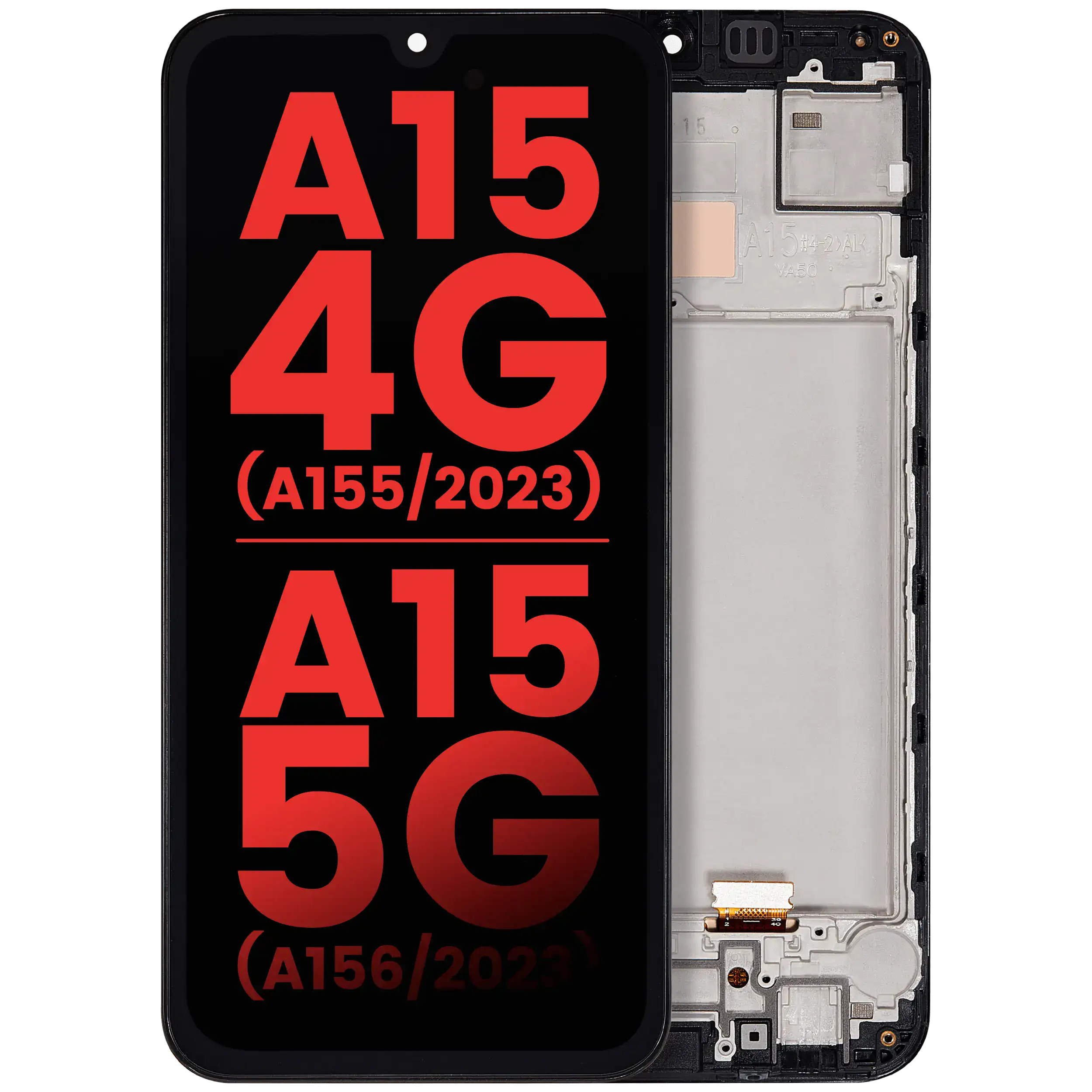 OLED-Display mit Rahmen für Samsung Galaxy A15 4G/5G, Aftermarket Plus,