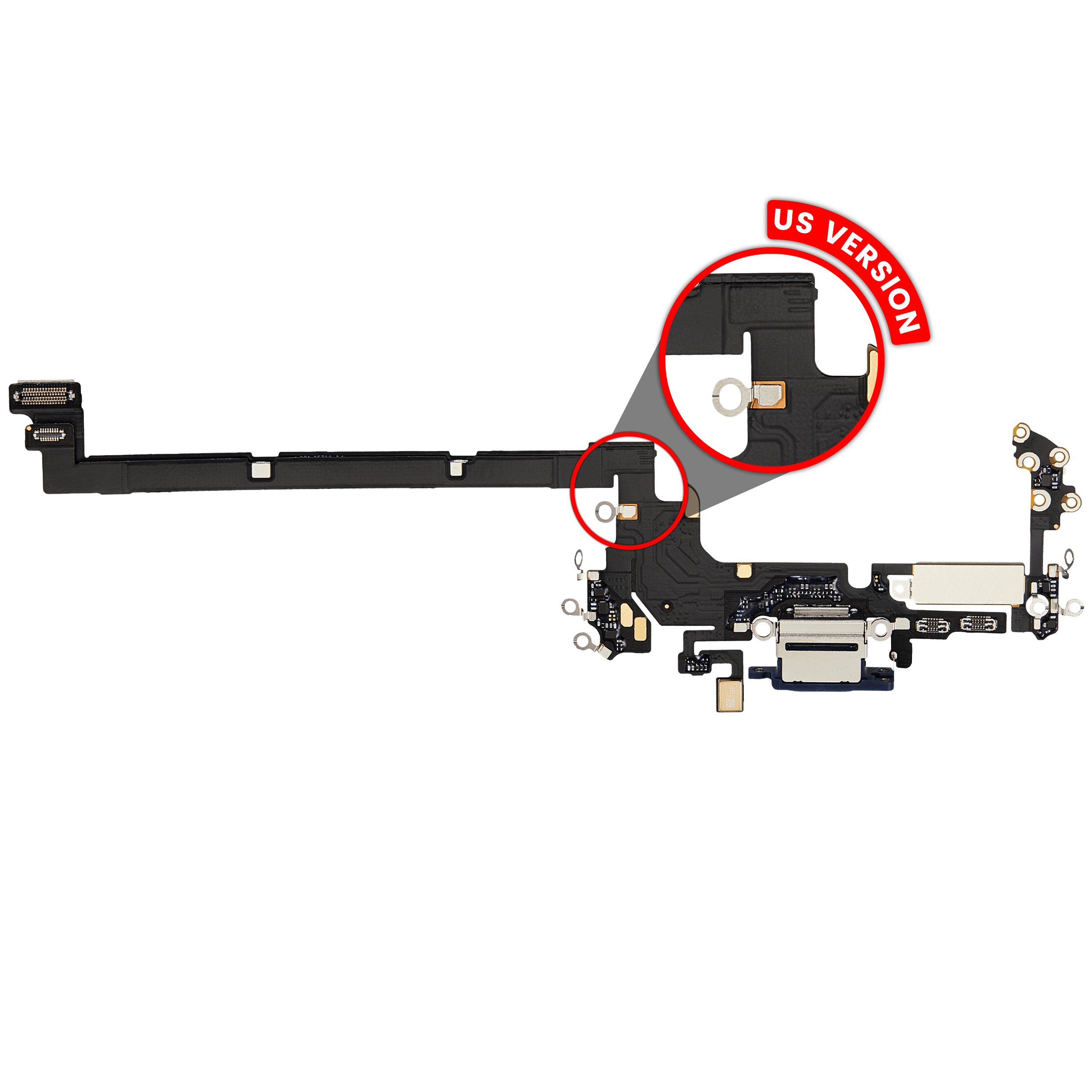 Charging Port Flex Cable for iPhone 17 Pro (Premium) (US Version) (Deep Blue)