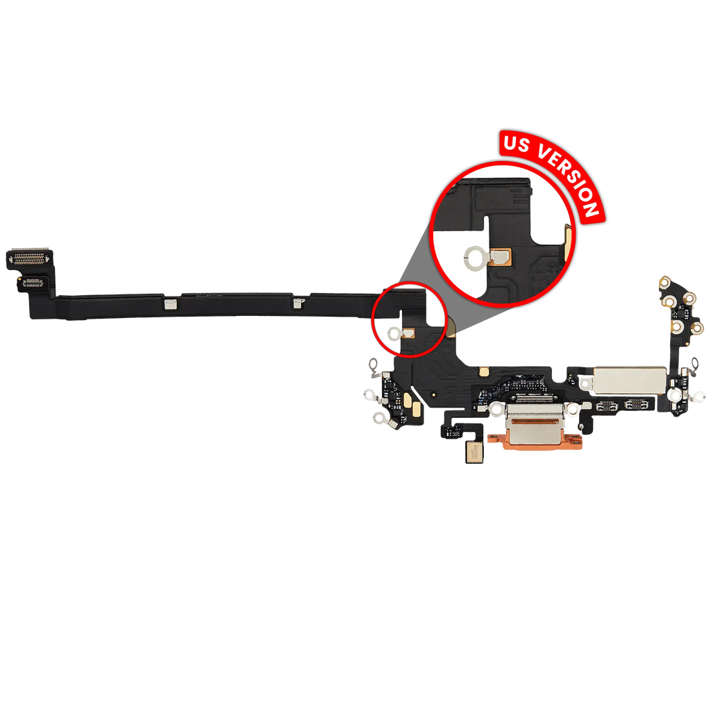 Charging Port Flex Cable compatible for iPhone 17 Pro (Premium) (US Version) (Cosmic Orange)