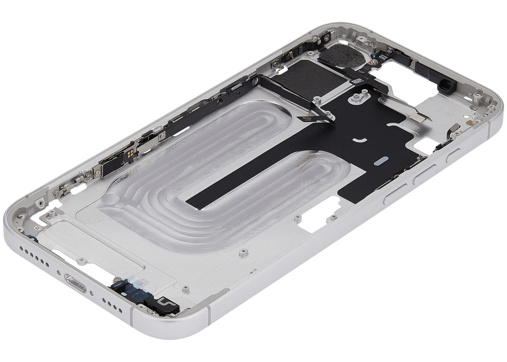 Midframe/Rahmen mit Power And Volume Button für iPhone 16 Plus (US-Version) (Aftermarket Plus) (Weiß)