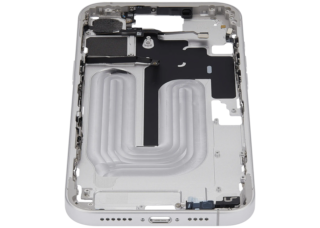 Midframe/Rahmen mit Power And Volume Button für iPhone 16 Plus (US-Version) (Aftermarket Plus) (Weiß)