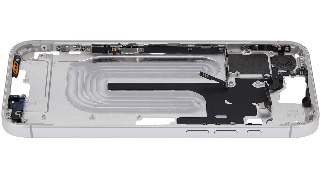 Midframe/Rahmen mit Power And Volume Button für iPhone 16 Plus (US-Version) (Aftermarket Plus) (Weiß)
