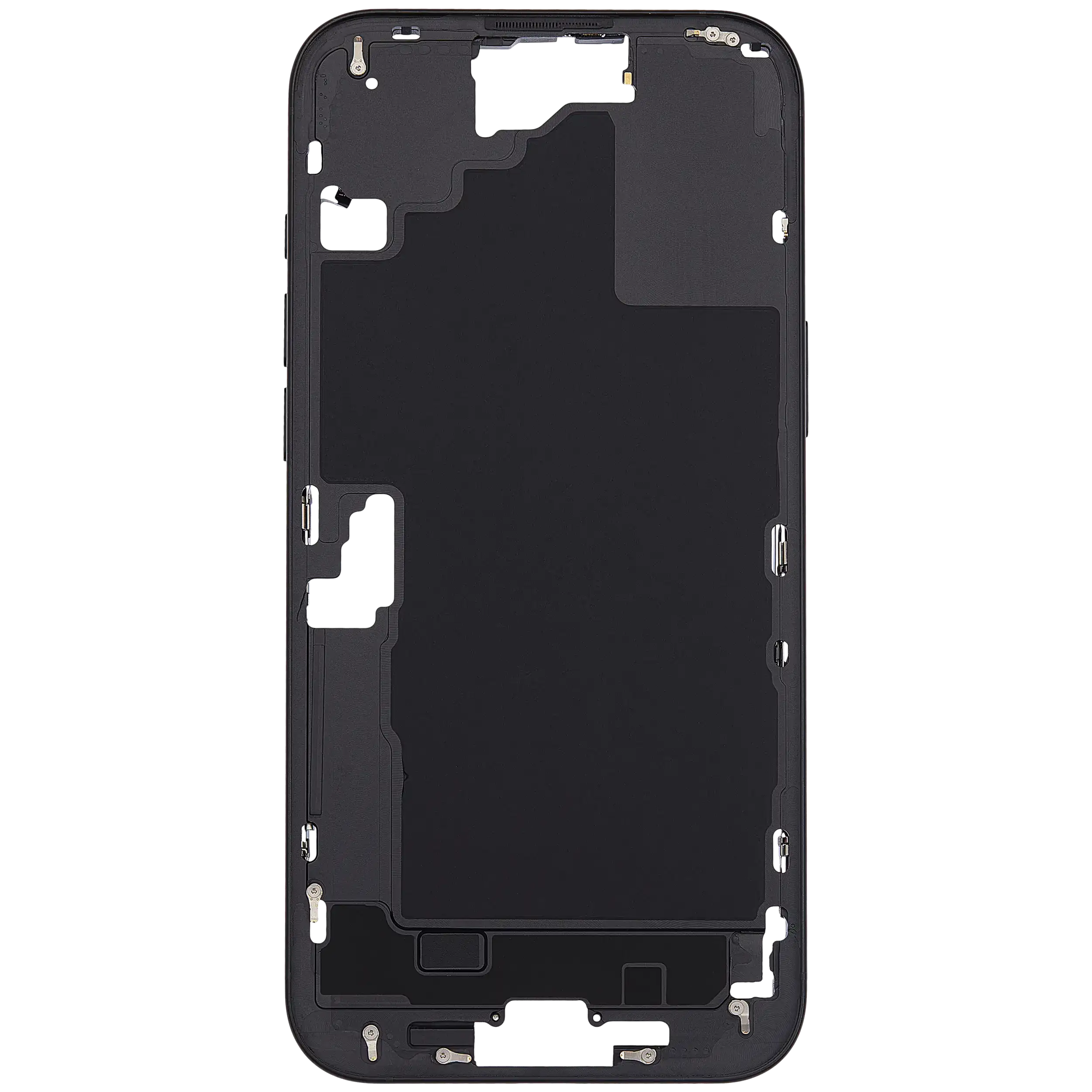 Midframe/Rahmen mit Power And Volume Button für iPhone 16 Plus (US-Version) (Aftermarket Plus) (Schwarz)