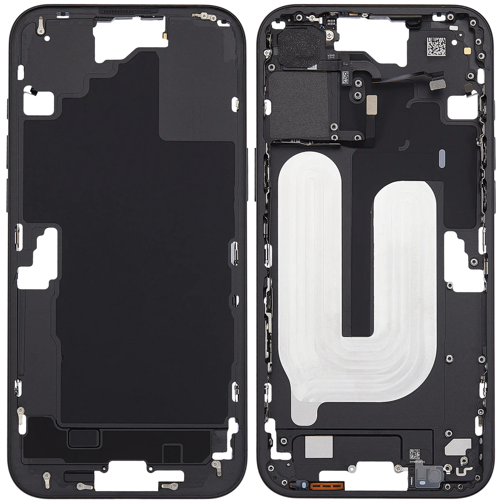 Midframe/Rahmen mit Power And Volume Button für iPhone 16 Plus (US-Version) (Aftermarket Plus) (Schwarz)
