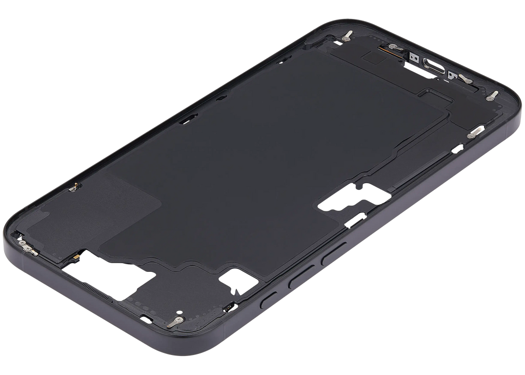 Midframe/Rahmen mit Power And Volume Button für iPhone 16 Plus (US-Version) (Aftermarket Plus) (Schwarz)