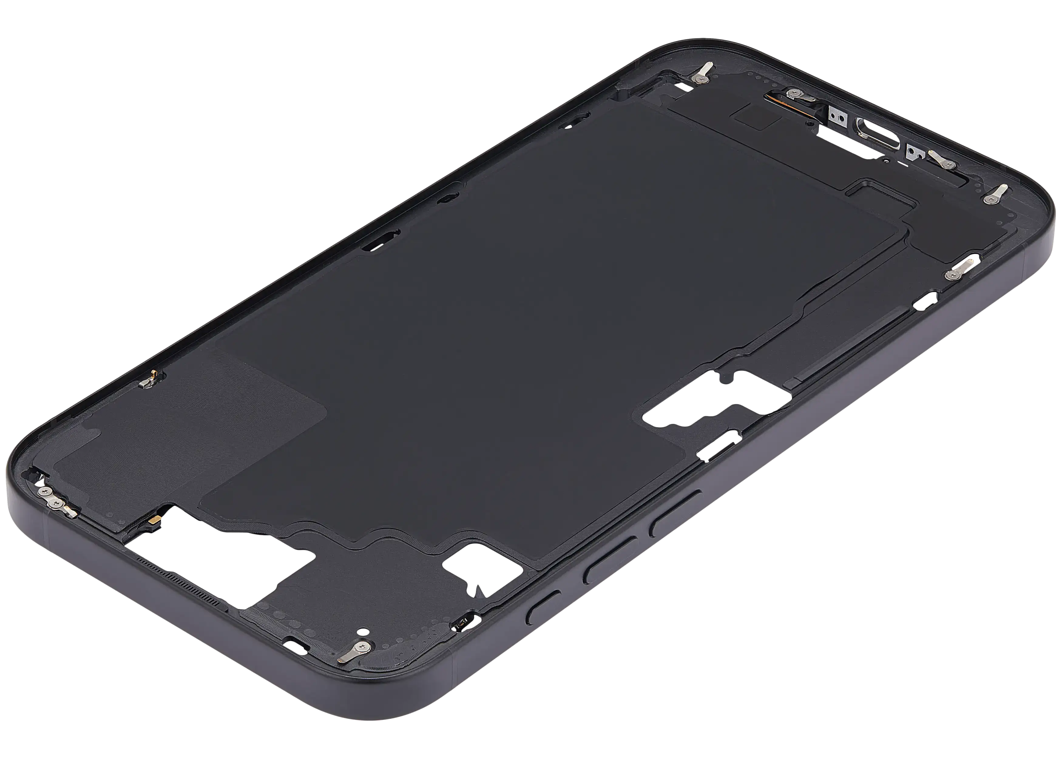 Midframe/Rahmen mit Power And Volume Button für iPhone 16 Plus (US-Version) (Aftermarket Plus) (Schwarz)