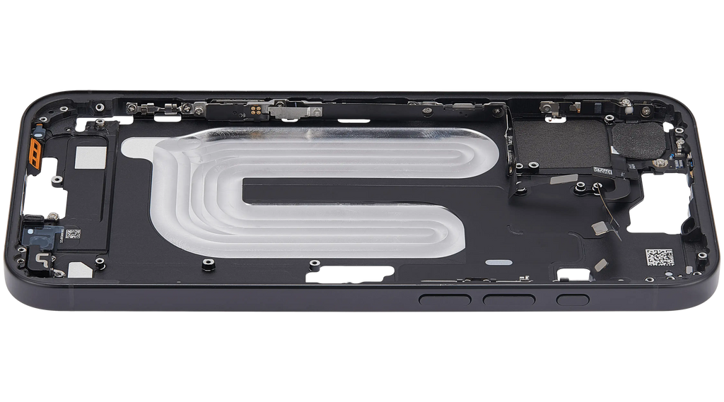 Midframe/Rahmen mit Power And Volume Button für iPhone 16 Plus (US-Version) (Aftermarket Plus) (Schwarz)
